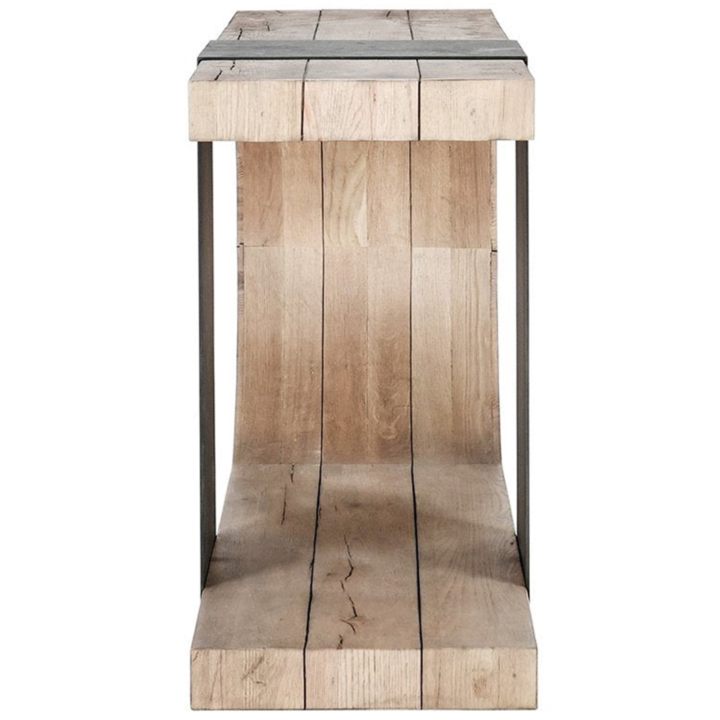 Danica Solid Wood Rectangle Console, Aged Cream