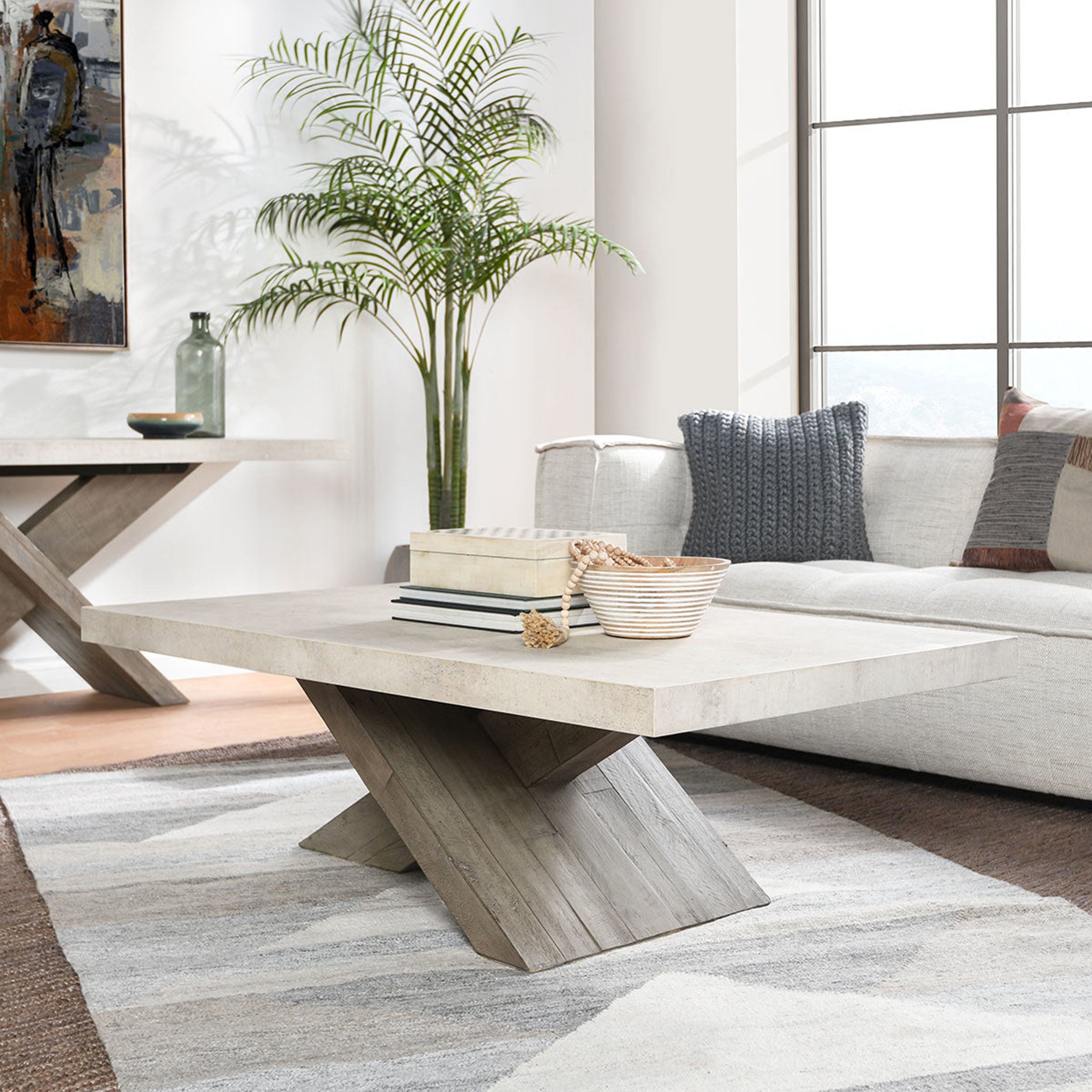 Durant Coffee Table, Distressed Brown