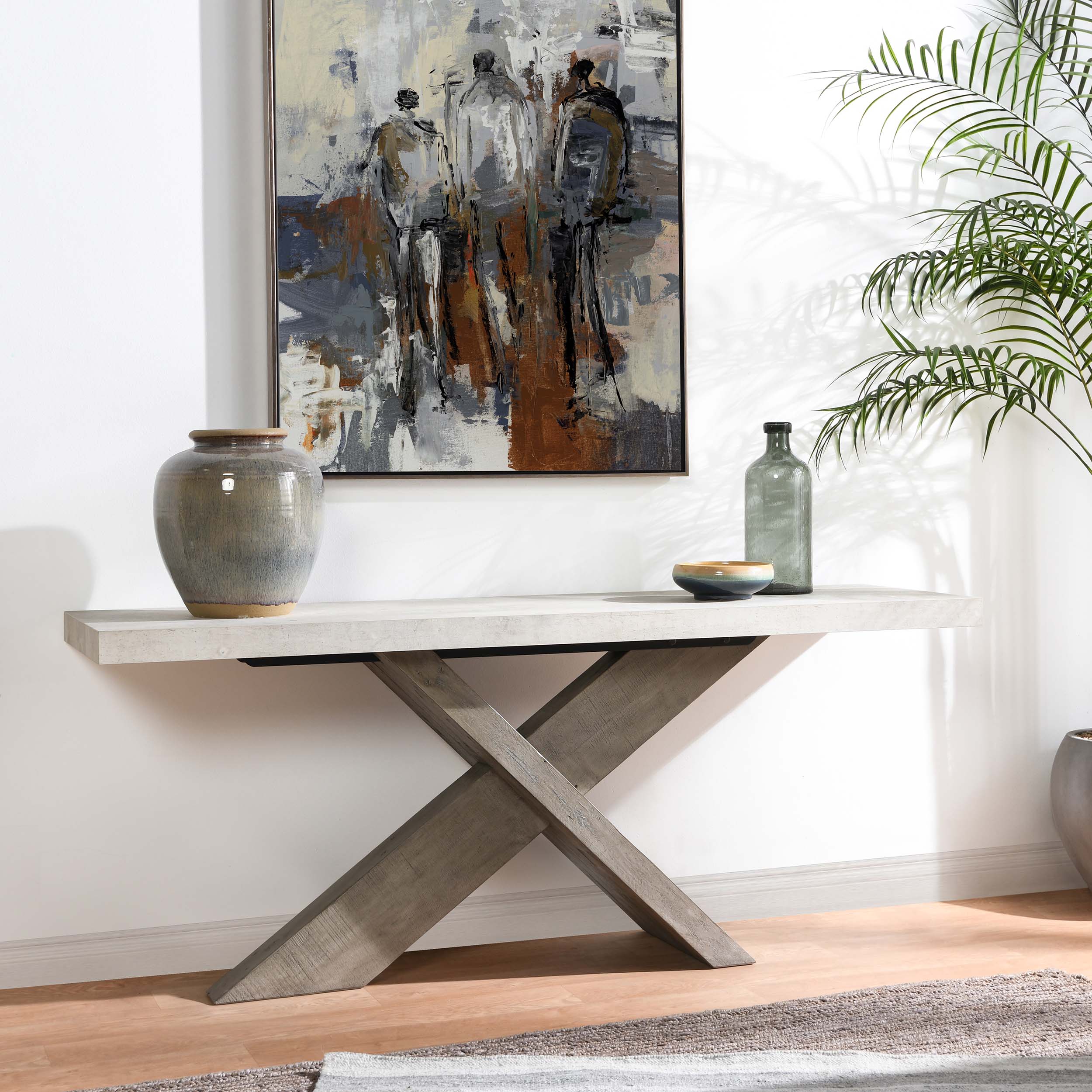 Durant Console, Distressed Grey