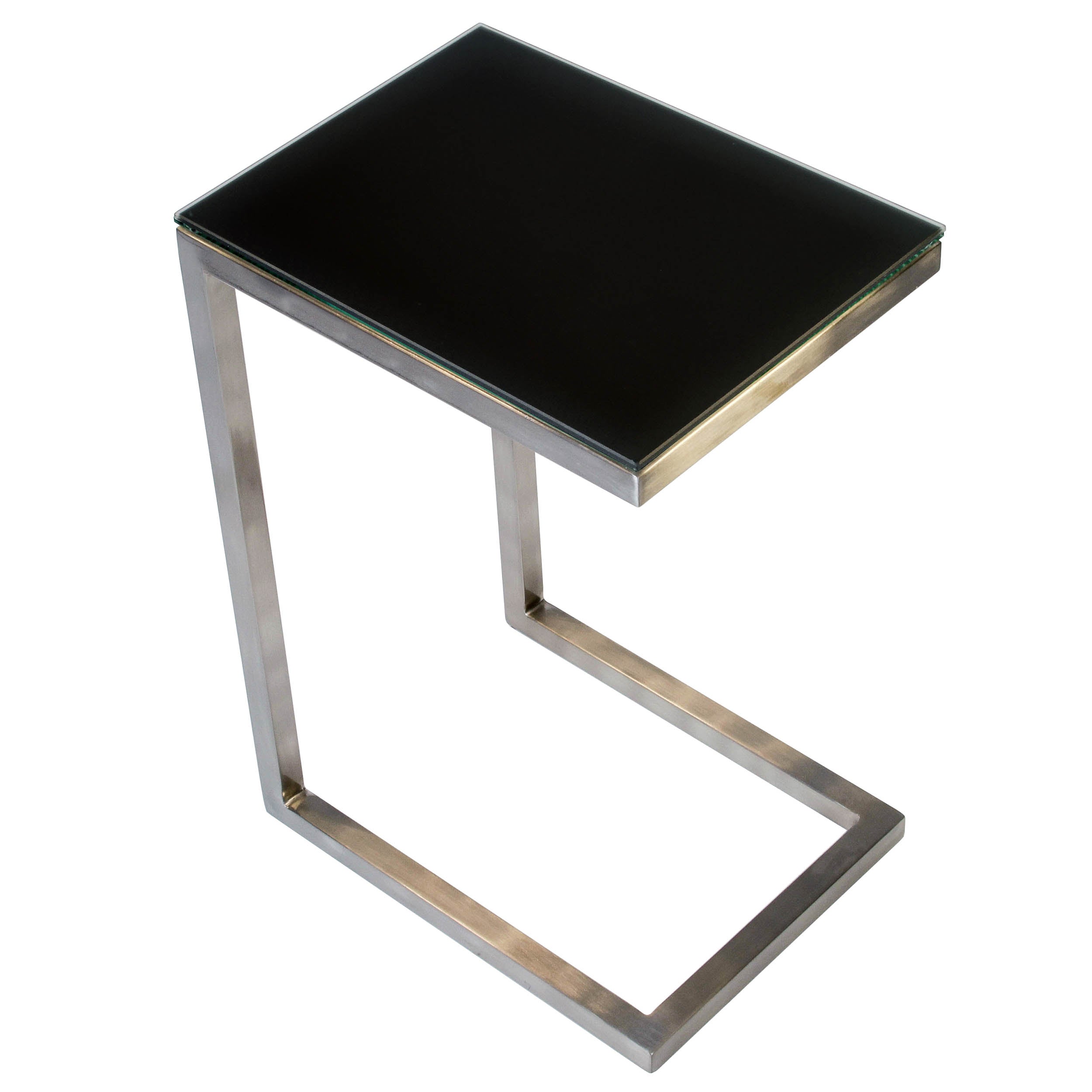 Safari Cee ST007-GPM02 Occasional Table, Black Acid/Satin Nickel