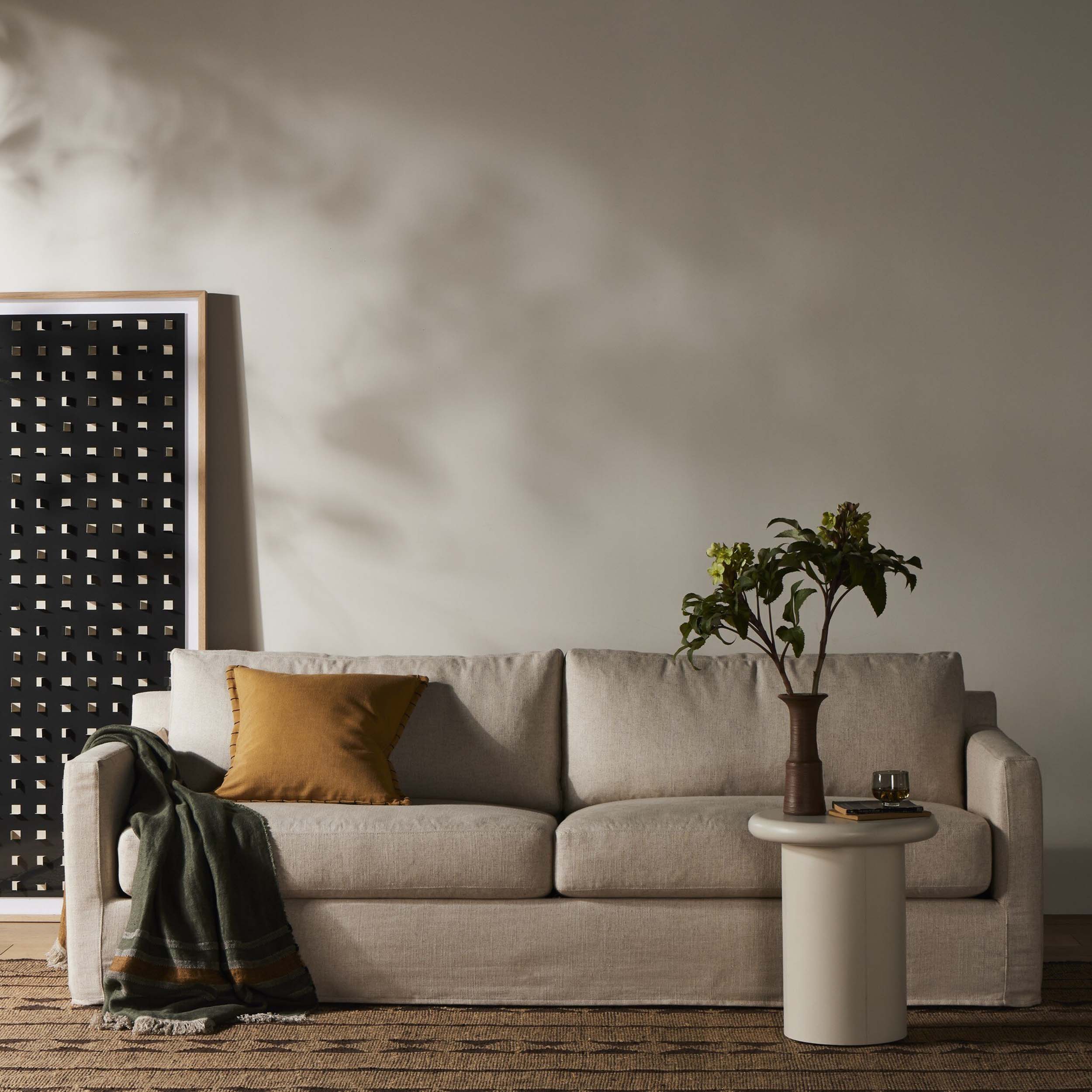 Hampton Slip Cover Sofa, Evere Creme