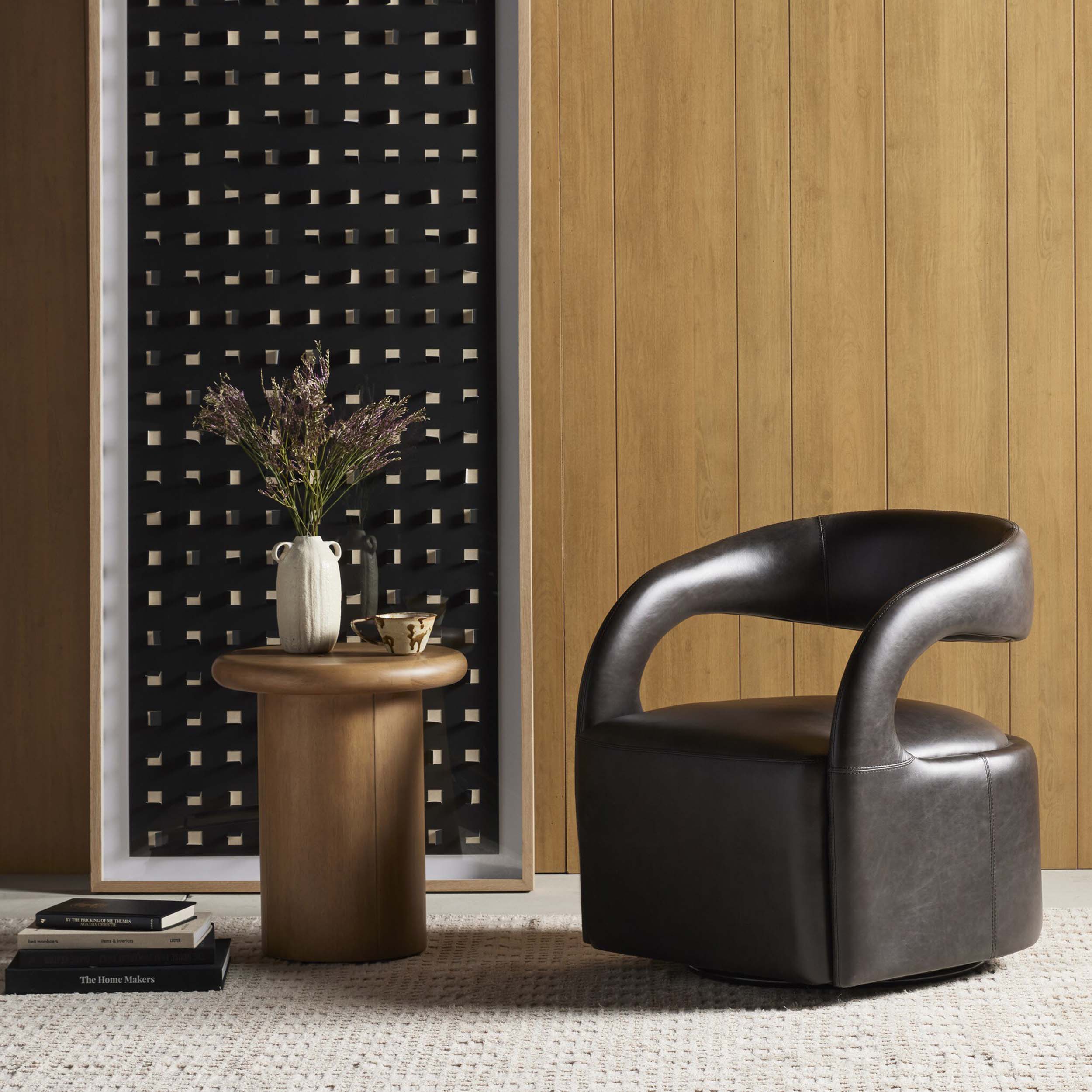 Hawkins Swivel Chair, Sonoma Black