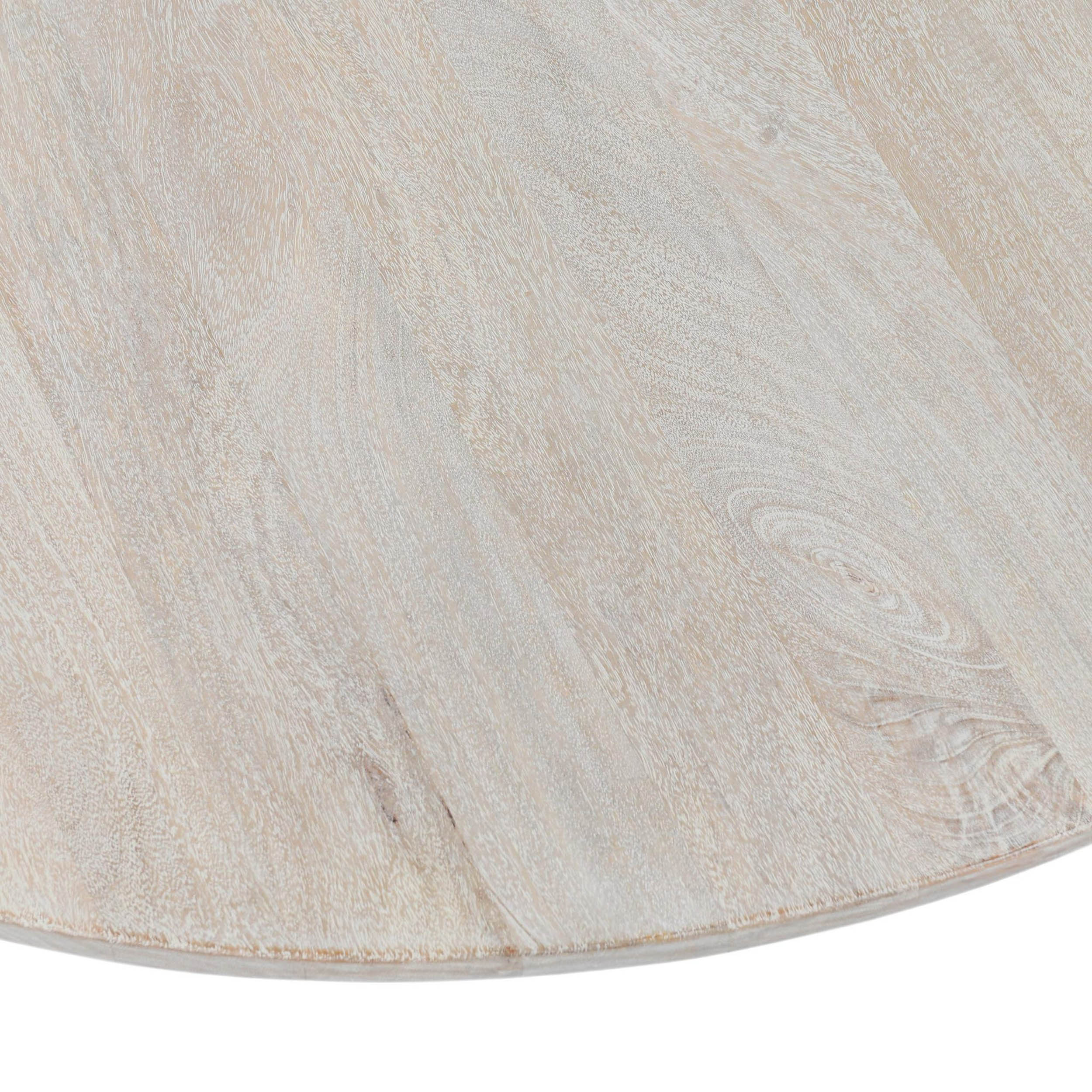 Hera Solid Wood Dining Table, Creamwood