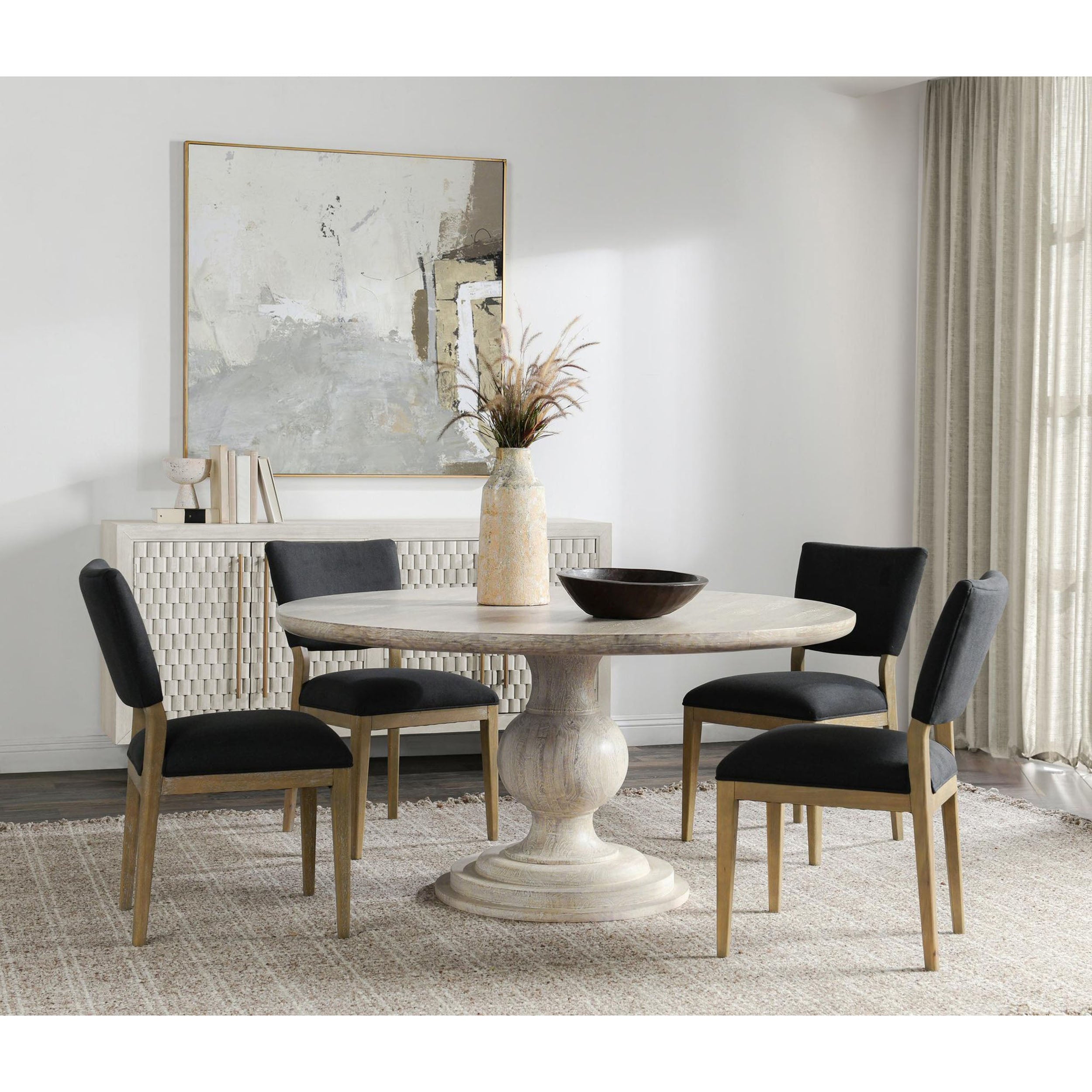 Hera Solid Wood Dining Table, Creamwood