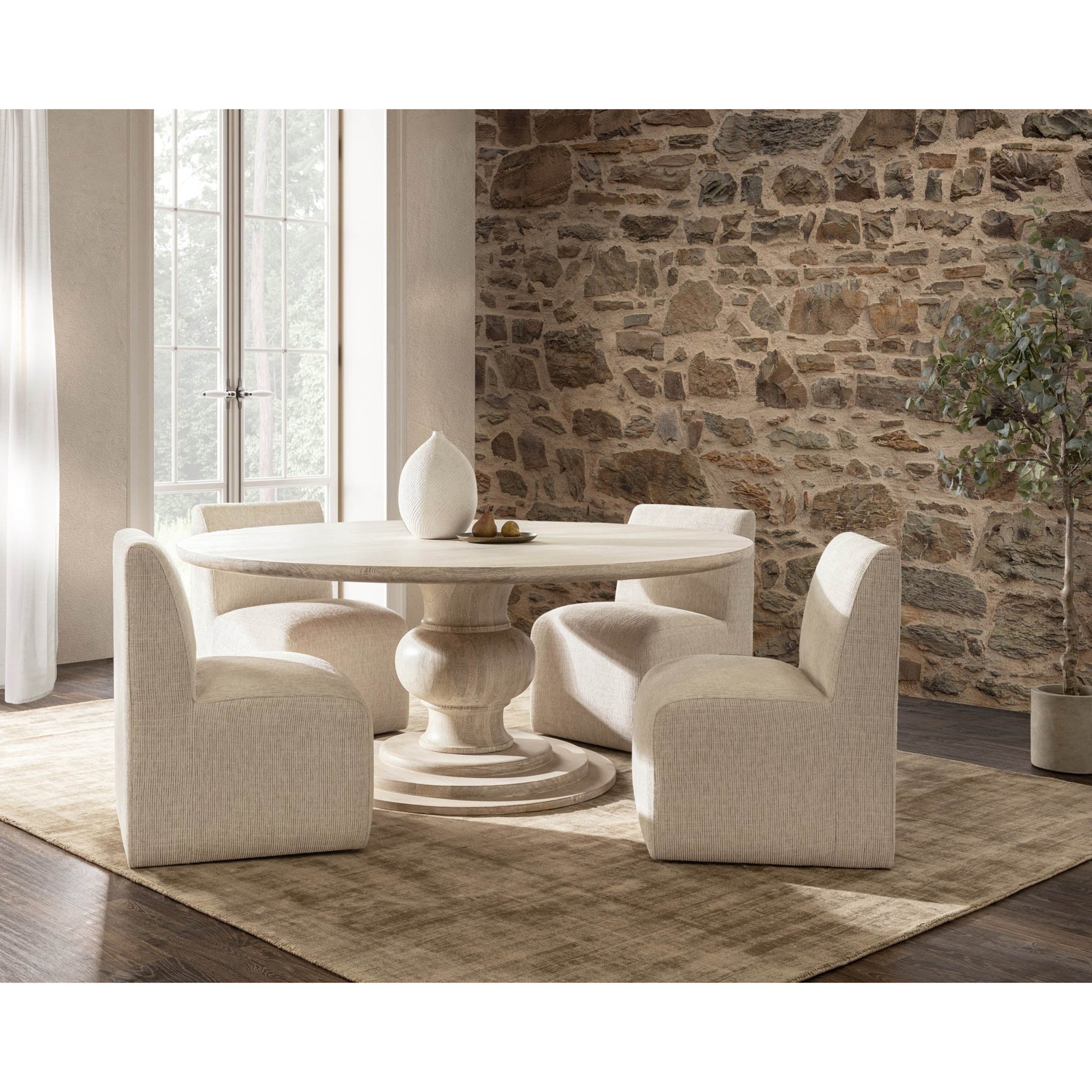 Hera Dining Table, Creamwood
