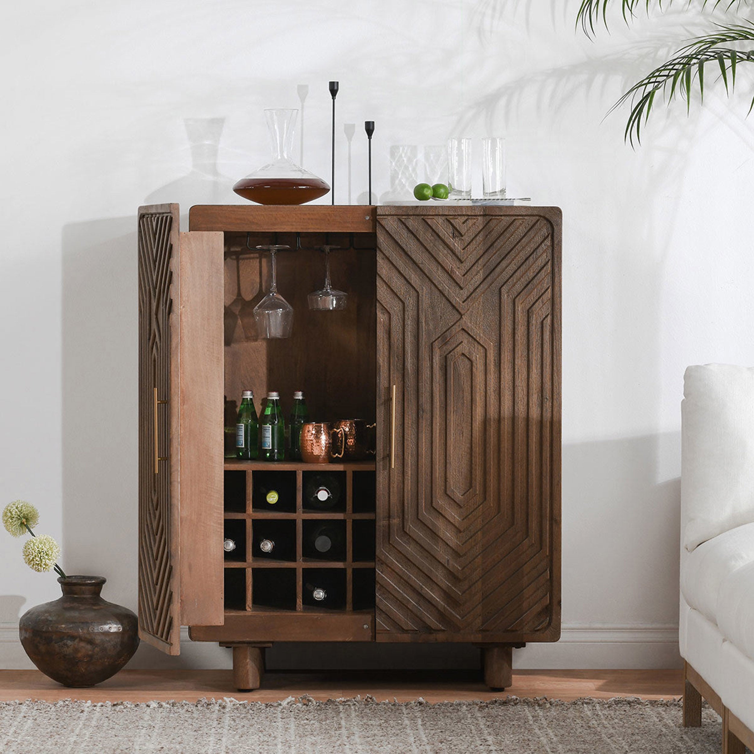 Holmes Bar Cabinet, Artisan Brown