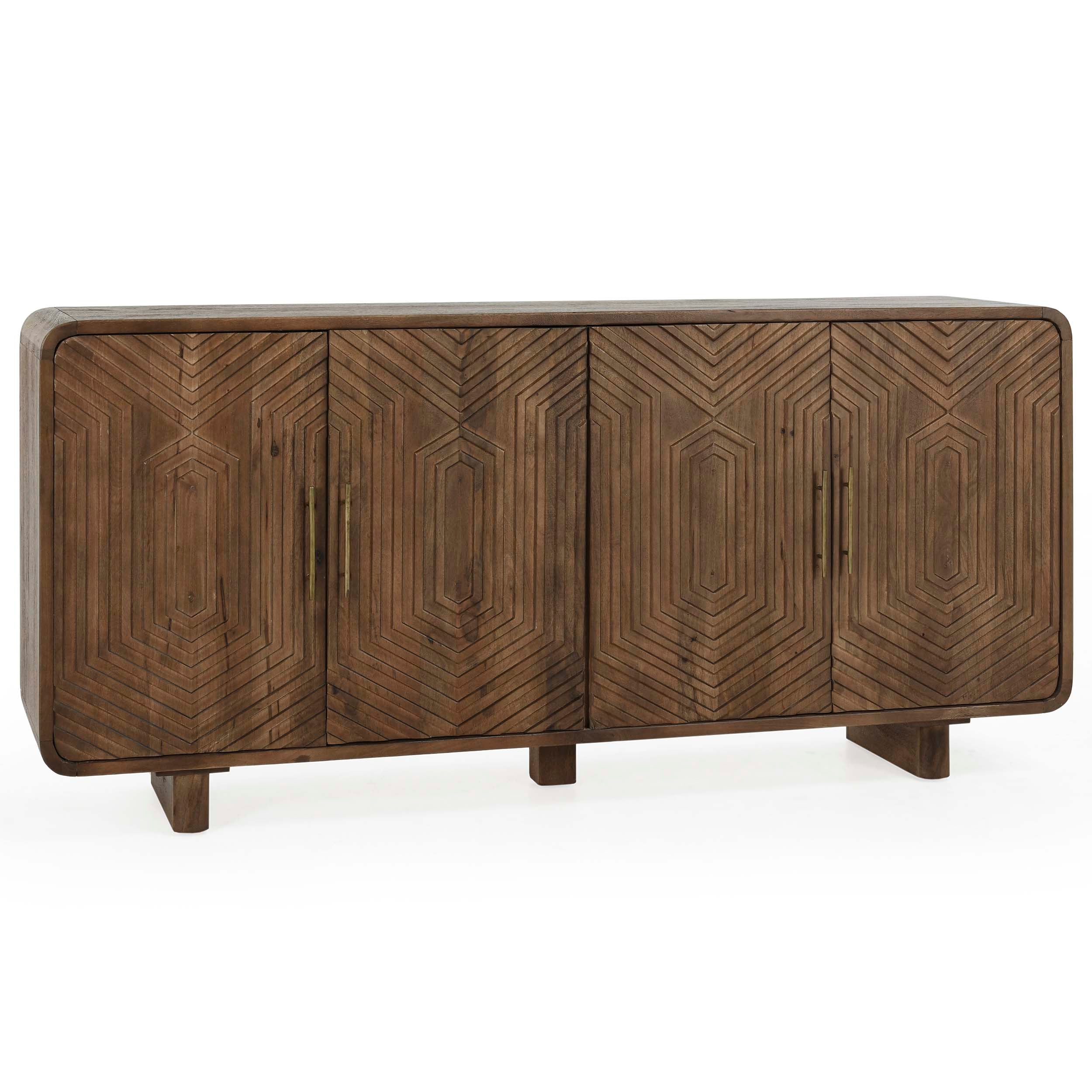 Holmes Solid Wood 4Dr Buffet, Artisan Brown