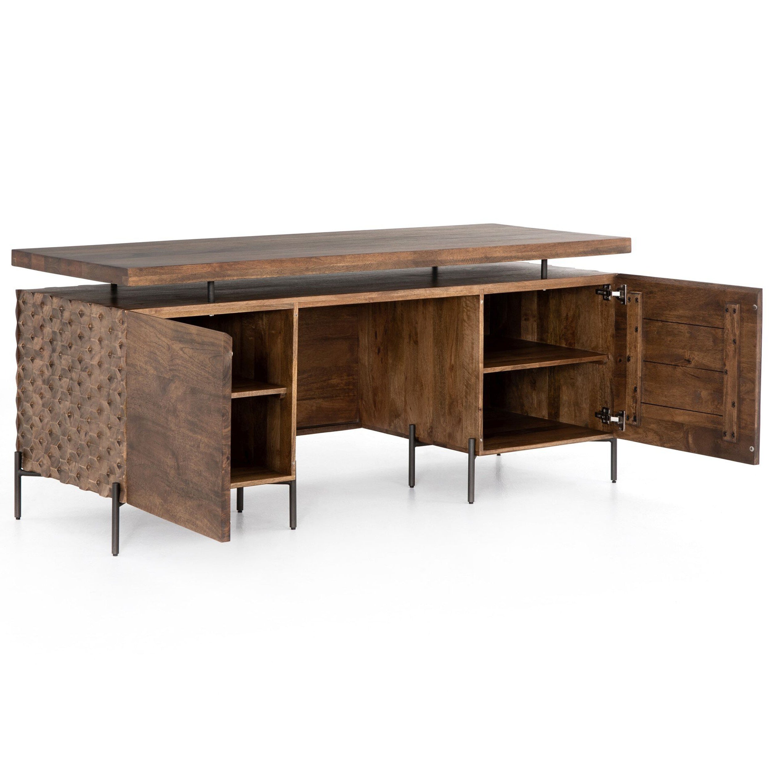 Raffael Desk, Gunmetal, Antique Brown