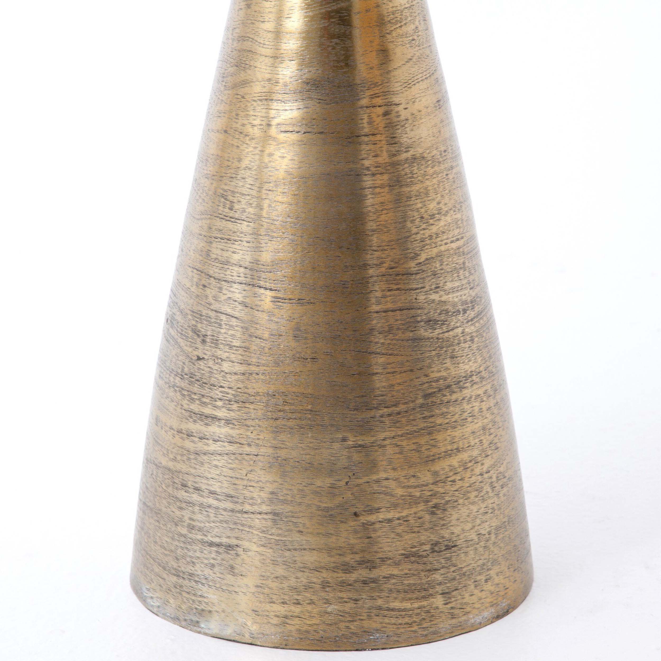 Marlow Mod Pedestal Table, Ash Glass, Brushed Brass
