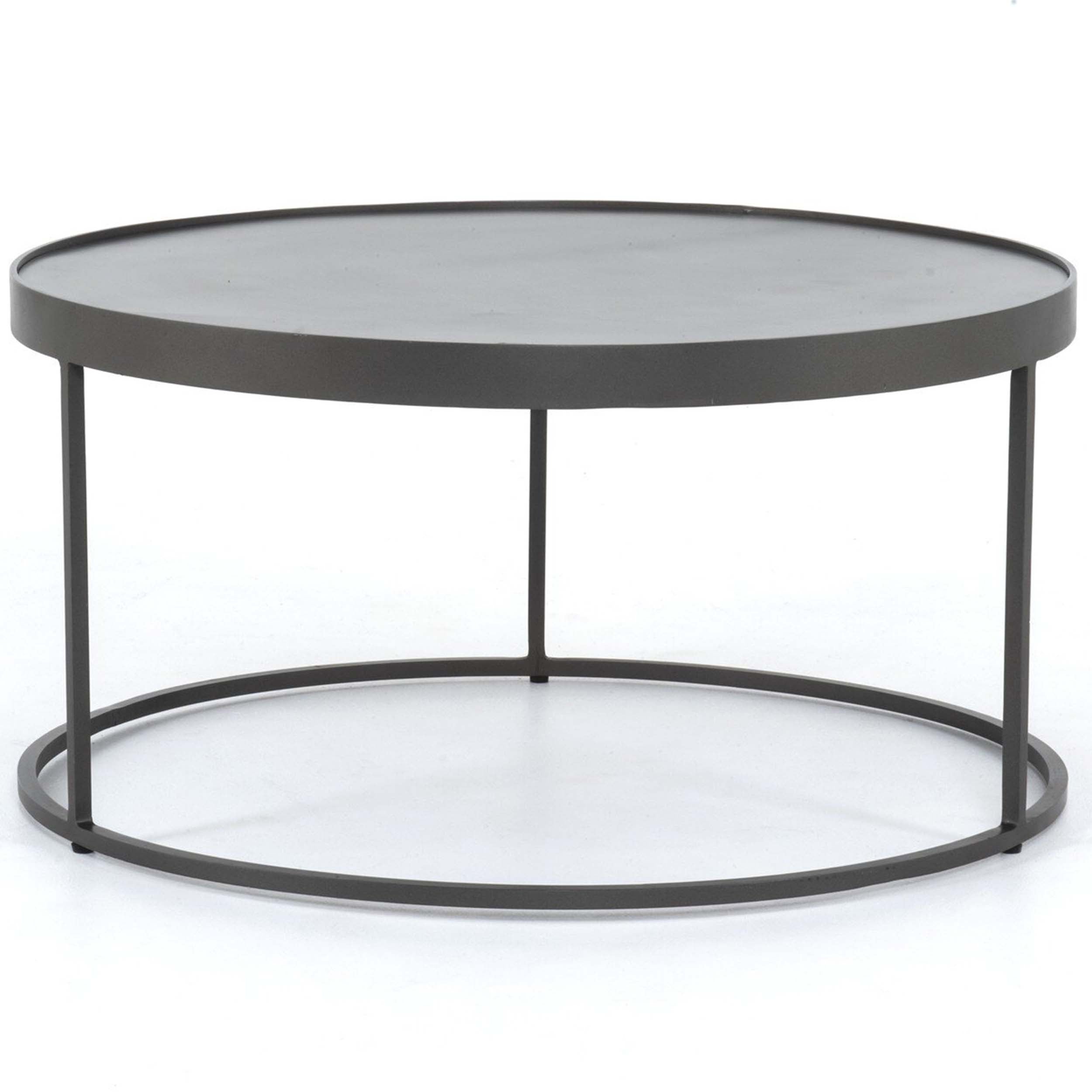 Evelyn Round Nesting Coffee Table, Gunmetal