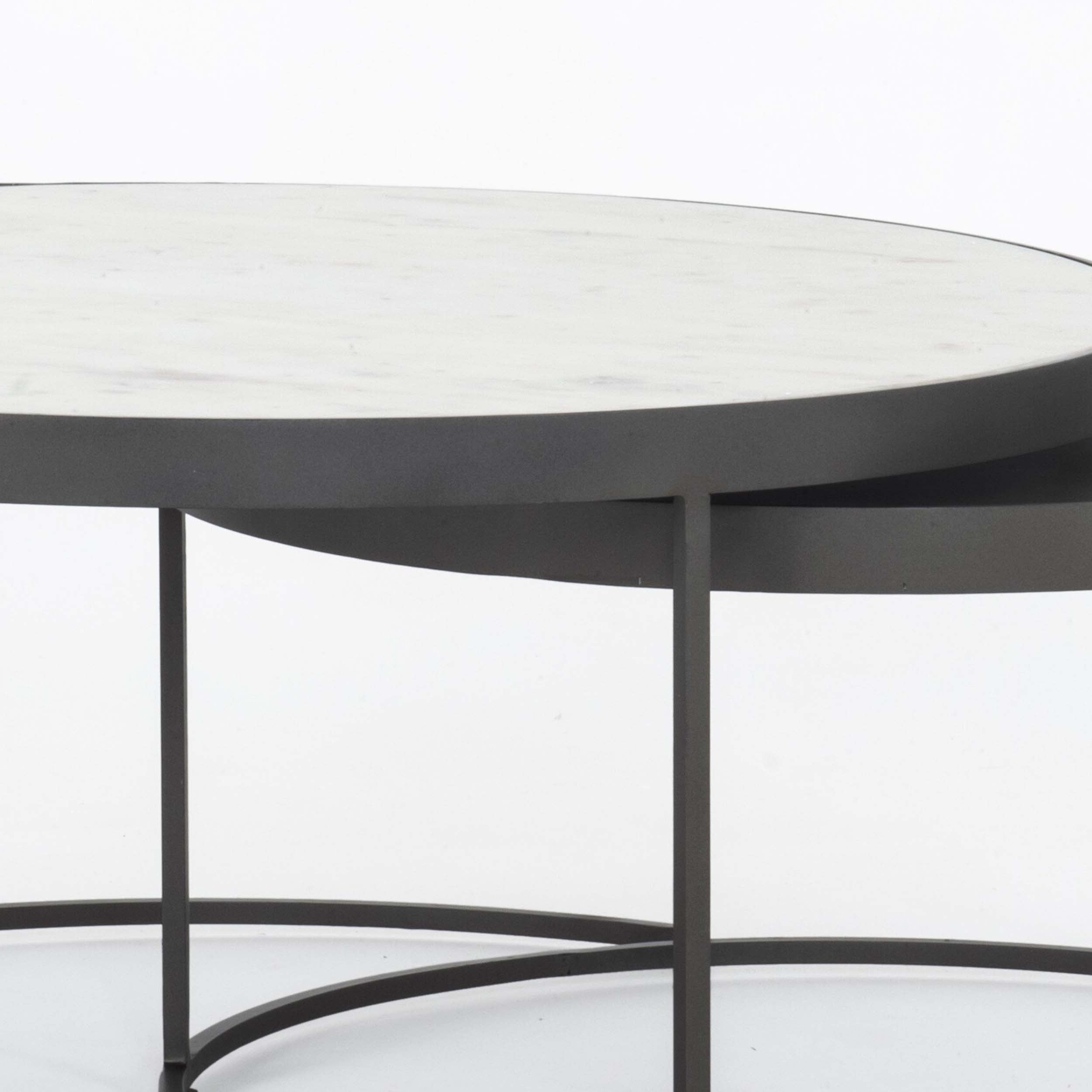 Evelyn Round Nesting Coffee Table, Gunmetal