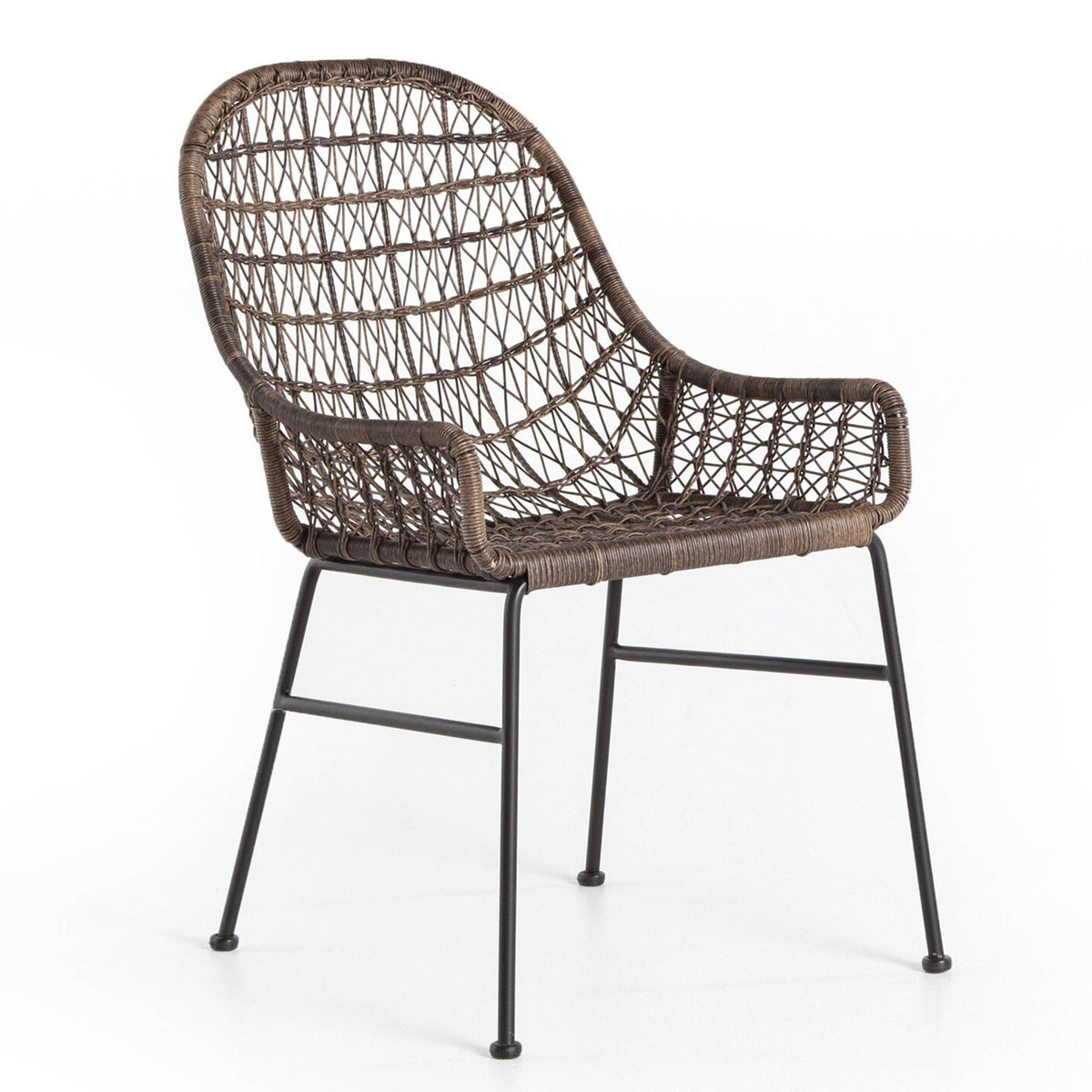 Bandera Outdoor Woven Dining Chair, Distressed Grey, Set of 2
