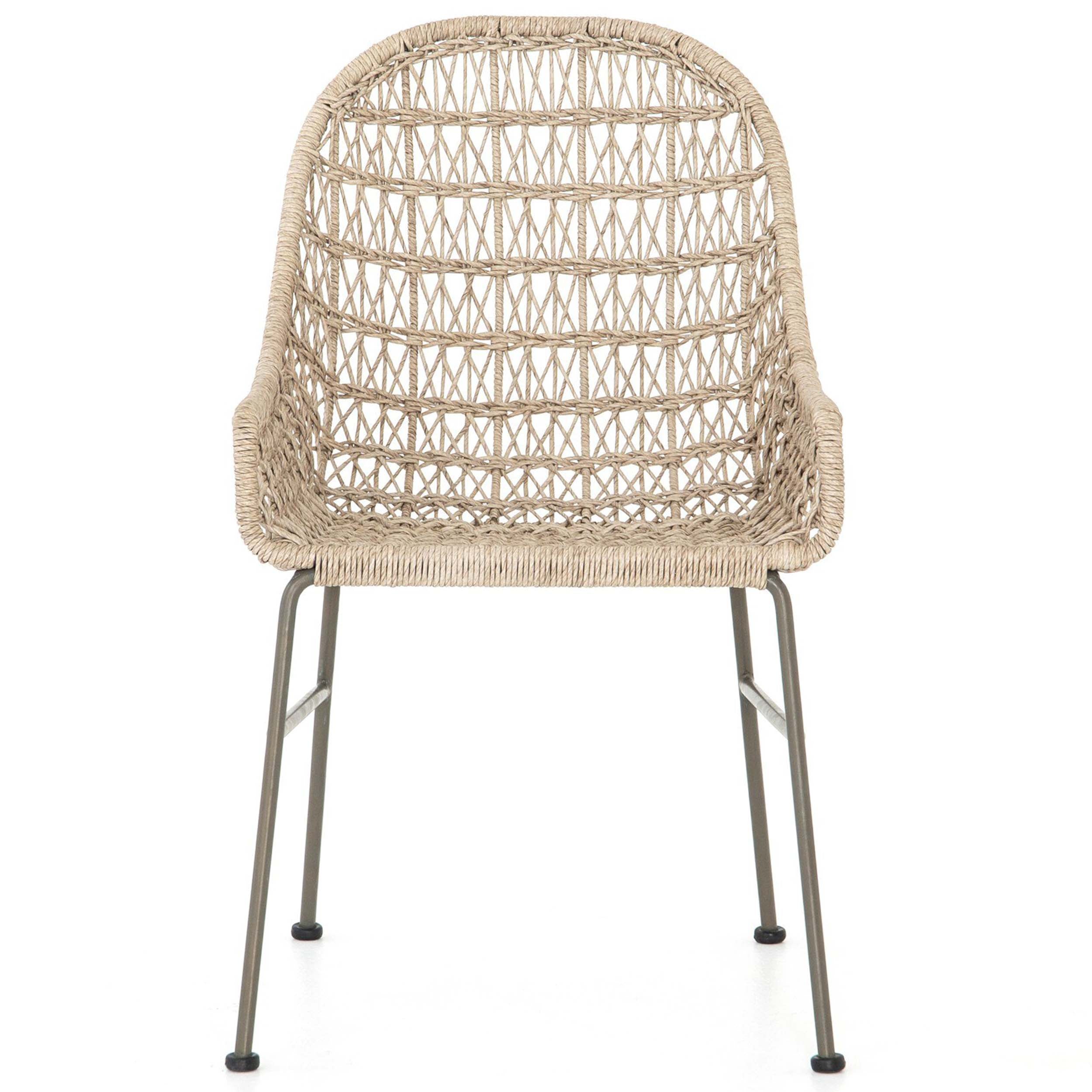 Bandera Outdoor Woven Dining Chair, Vintage White, Set of 2