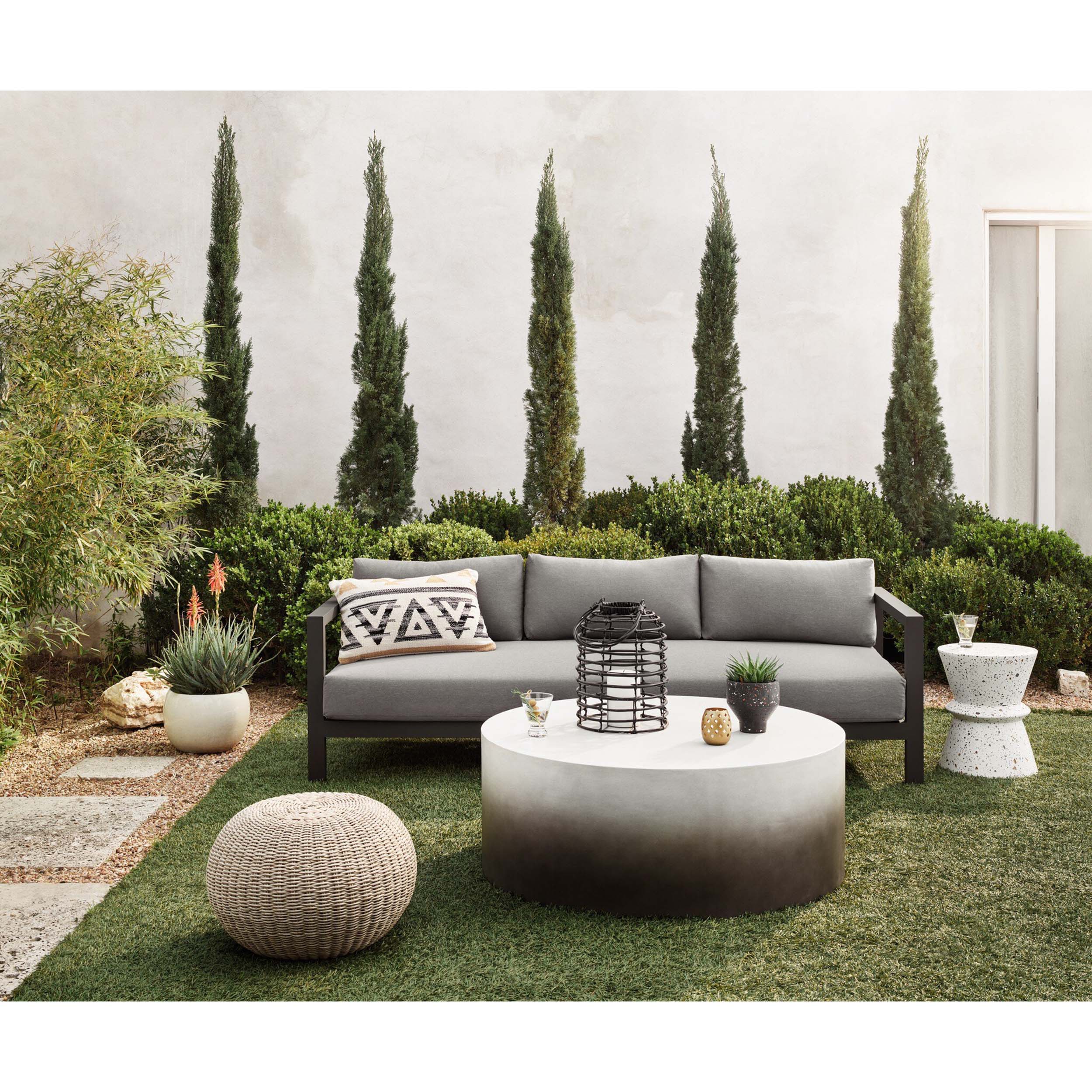 Phoenix Outdoor Accent Stool, Vintage White