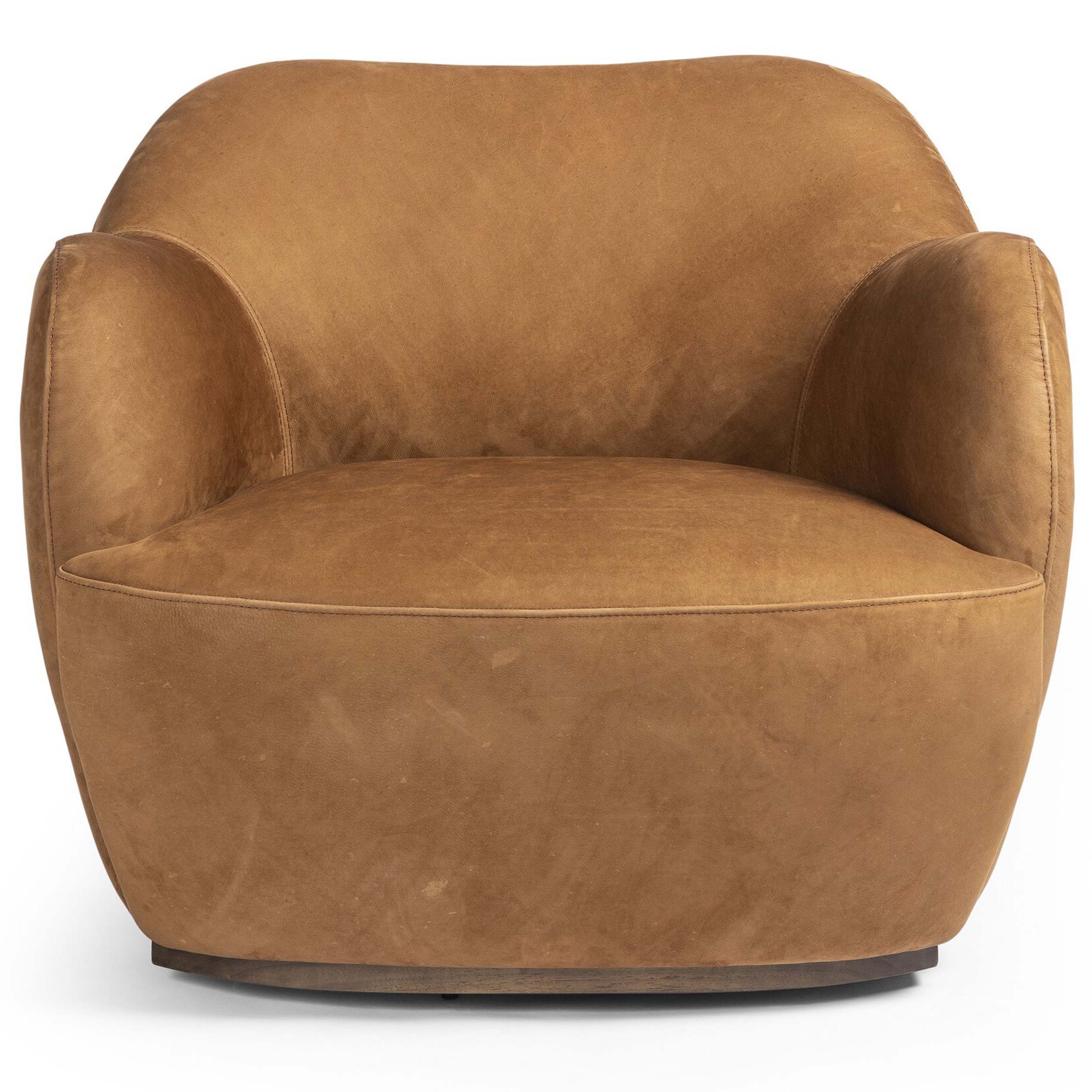 Julius Swivel Chair, Nubuck Cognac