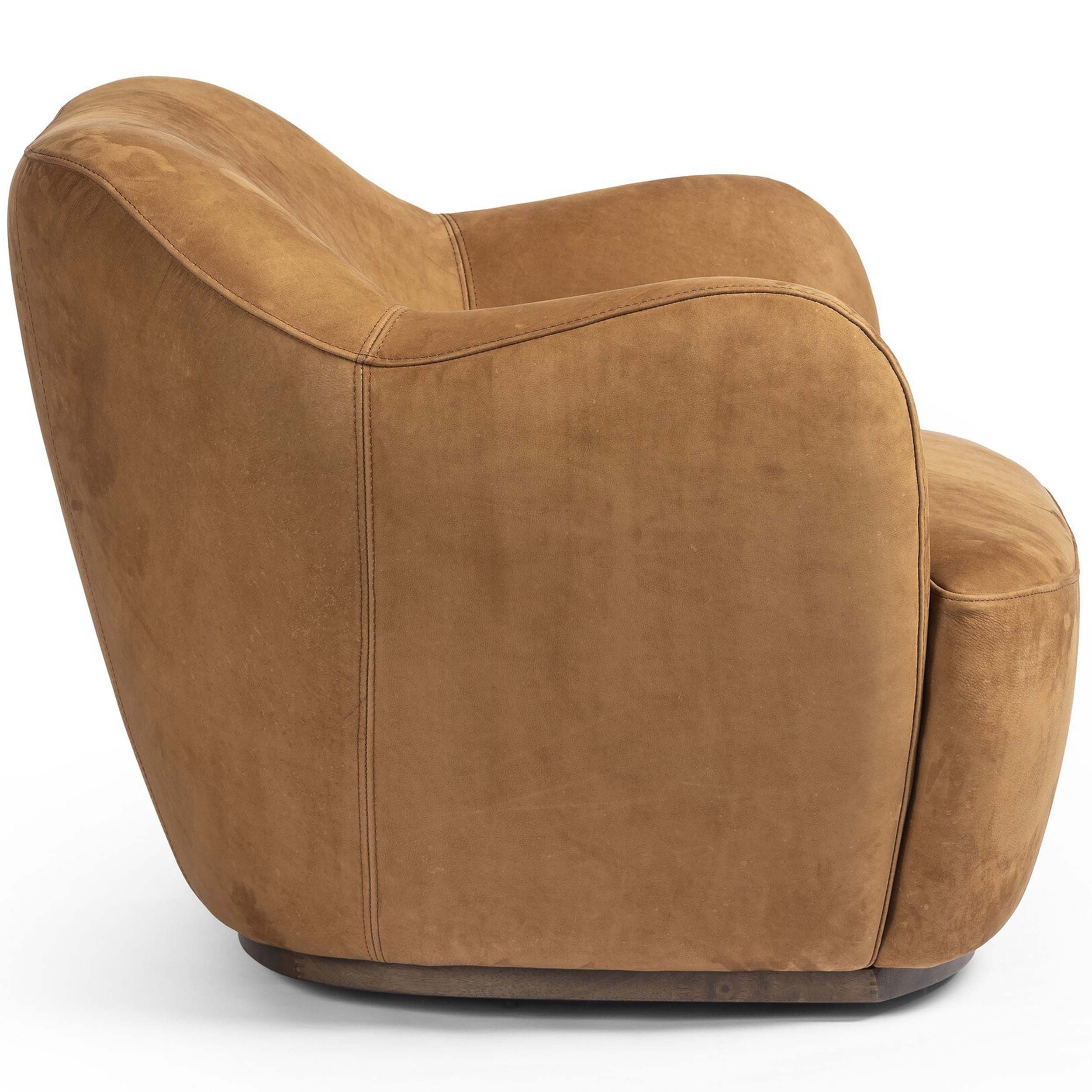 Julius Swivel Chair, Nubuck Cognac