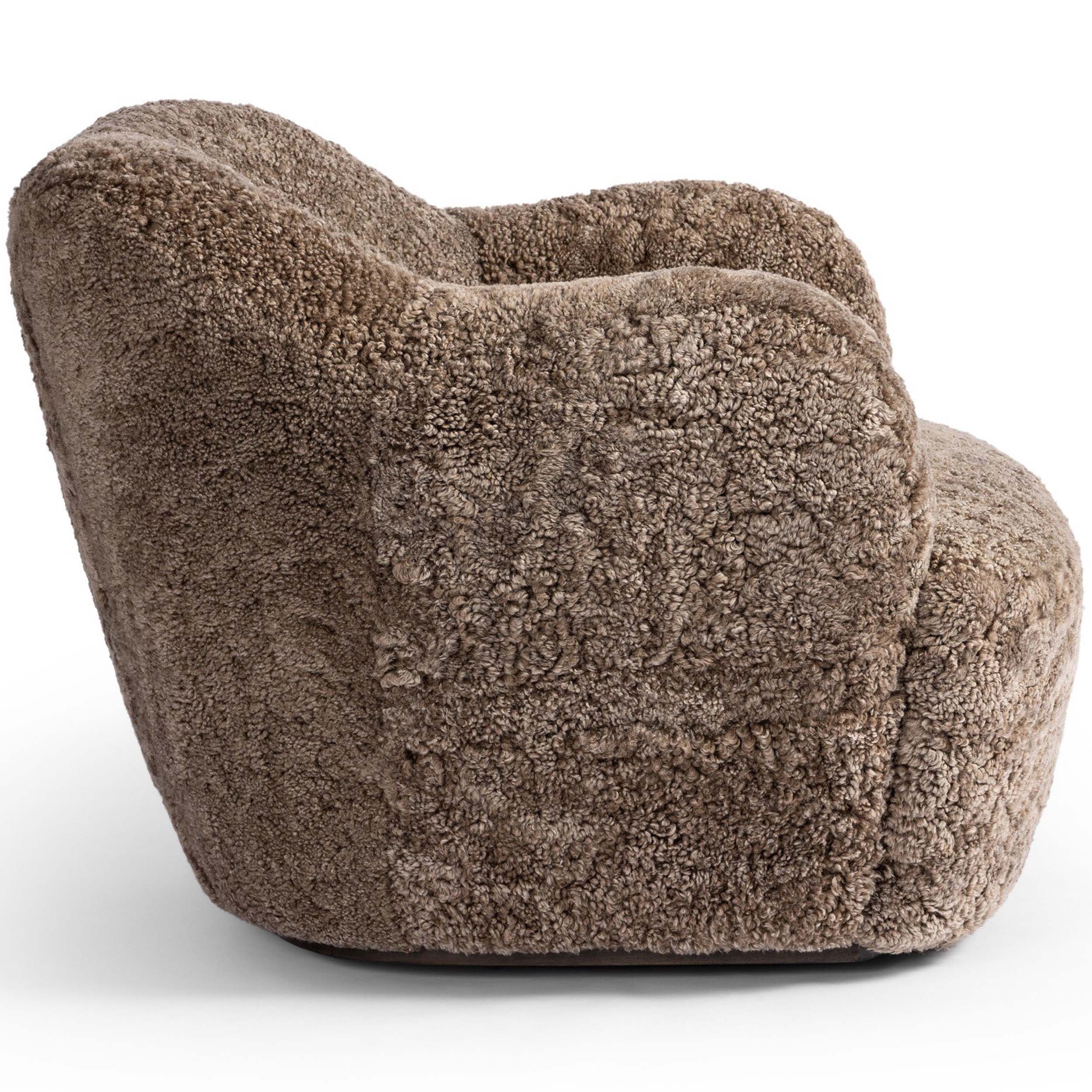 Julius Swivel Chair, Taupe Shearling