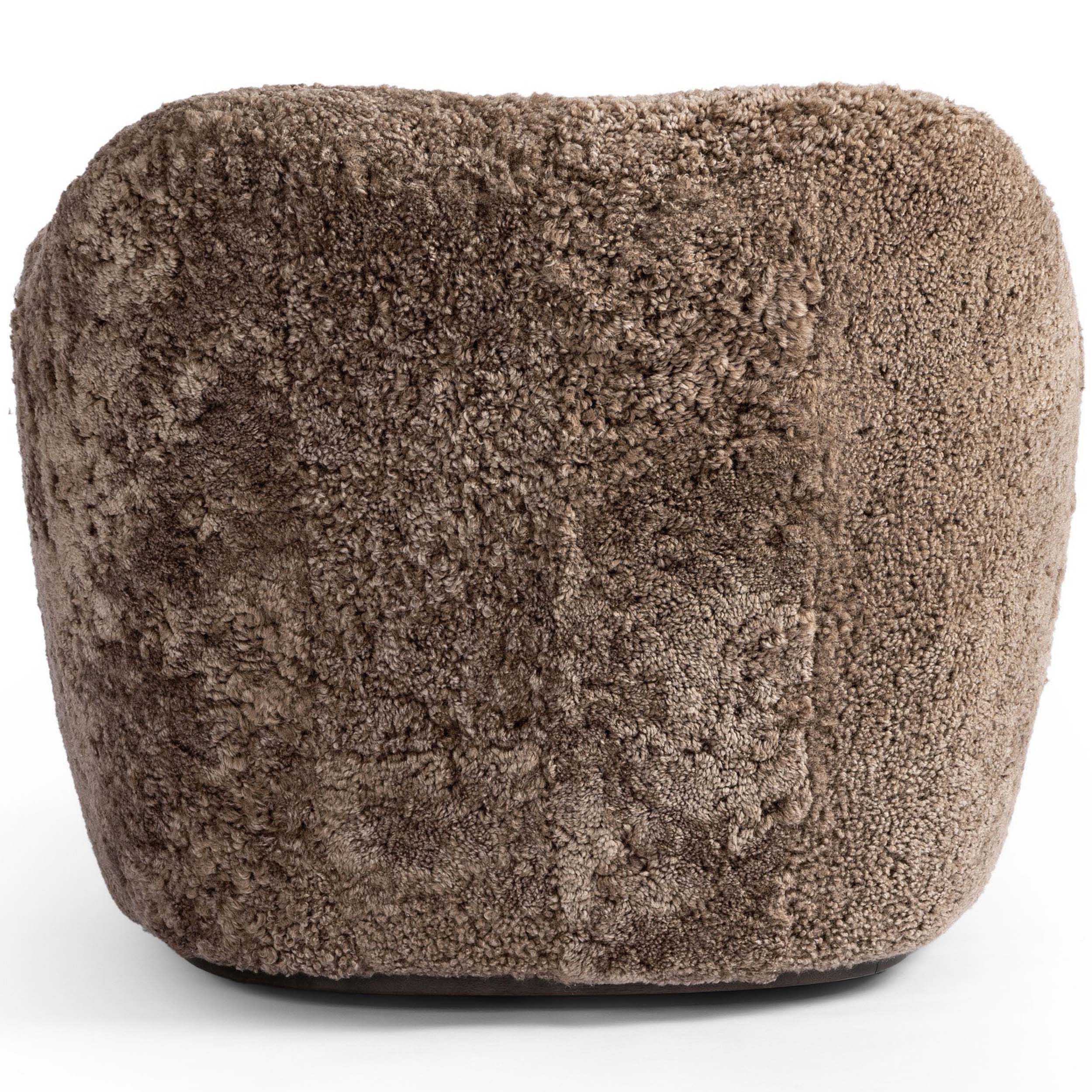 Julius Swivel Chair, Taupe Shearling