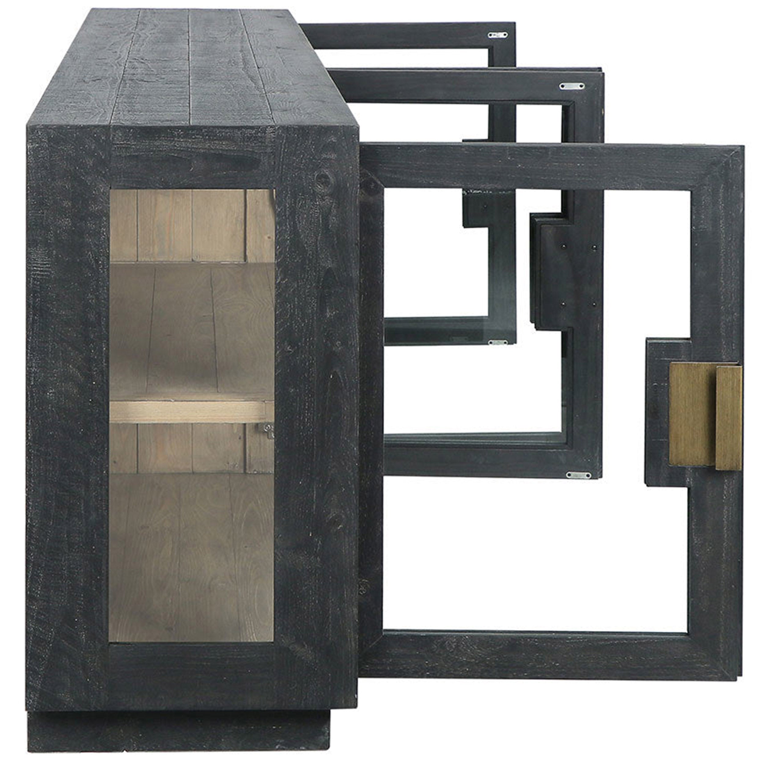 Larson Solid Wood 4 Dr sideboard, Carbon Black