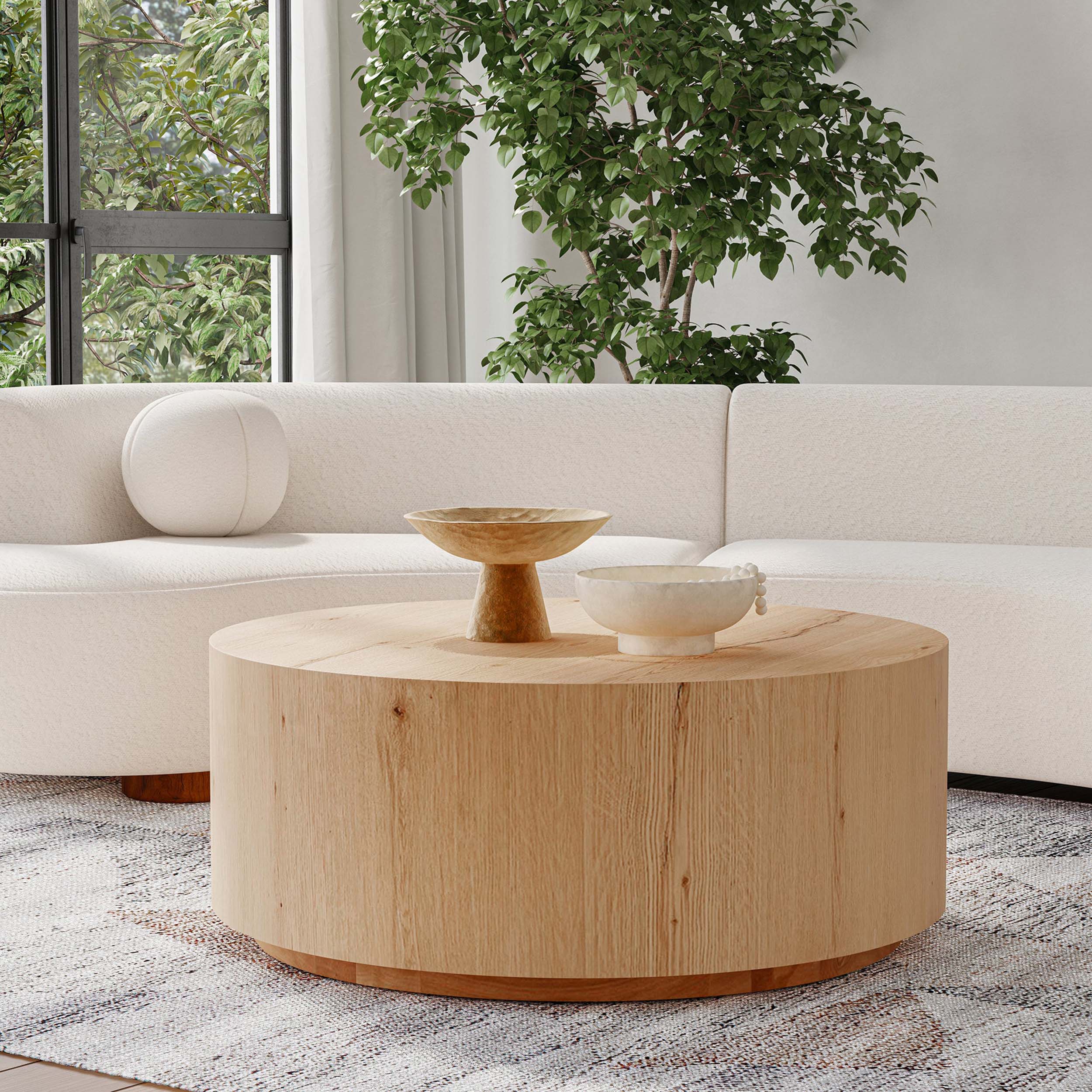 Layne Coffee Table with Casters, True Natural