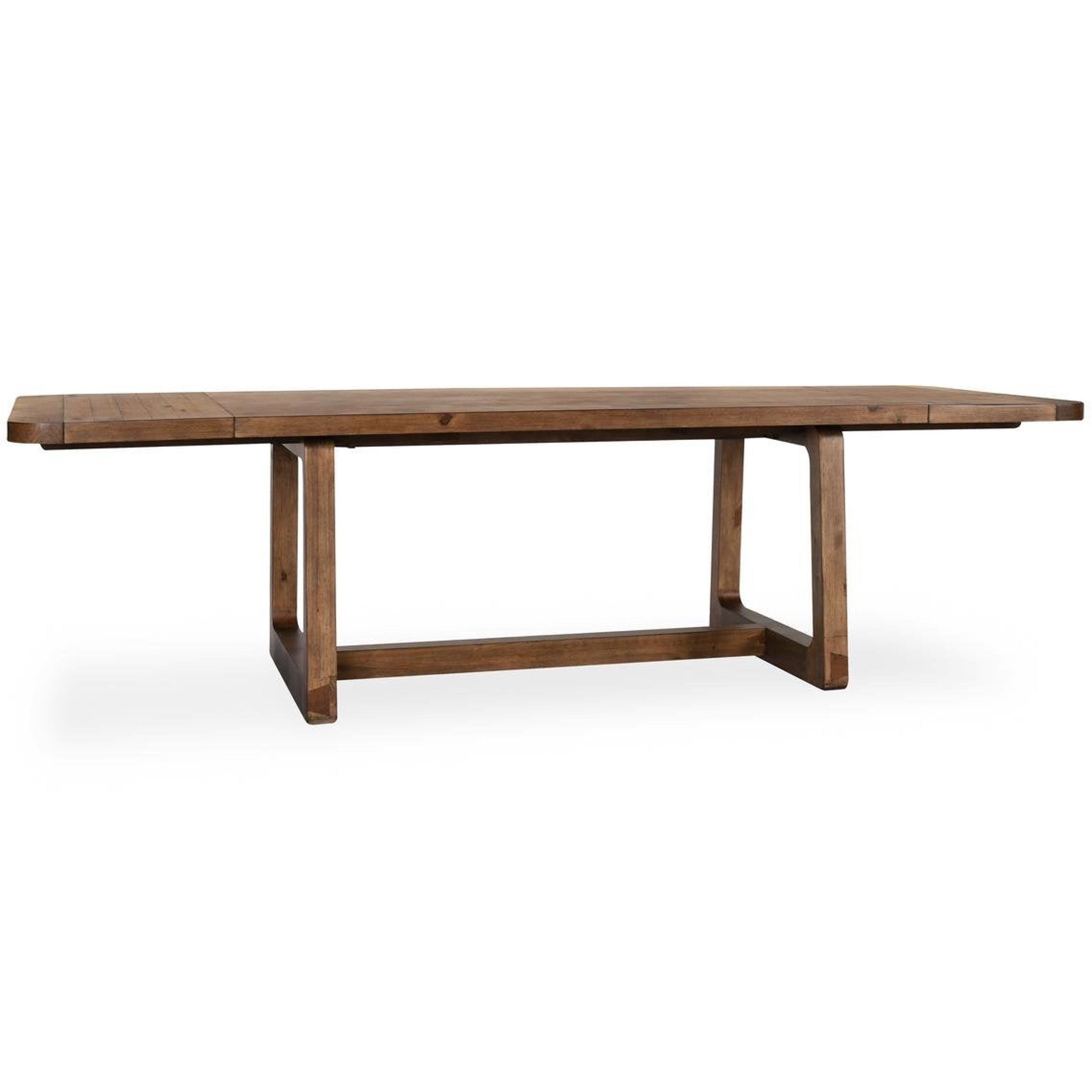 Lyra Pine Extension Dining Table, Smoked Brown