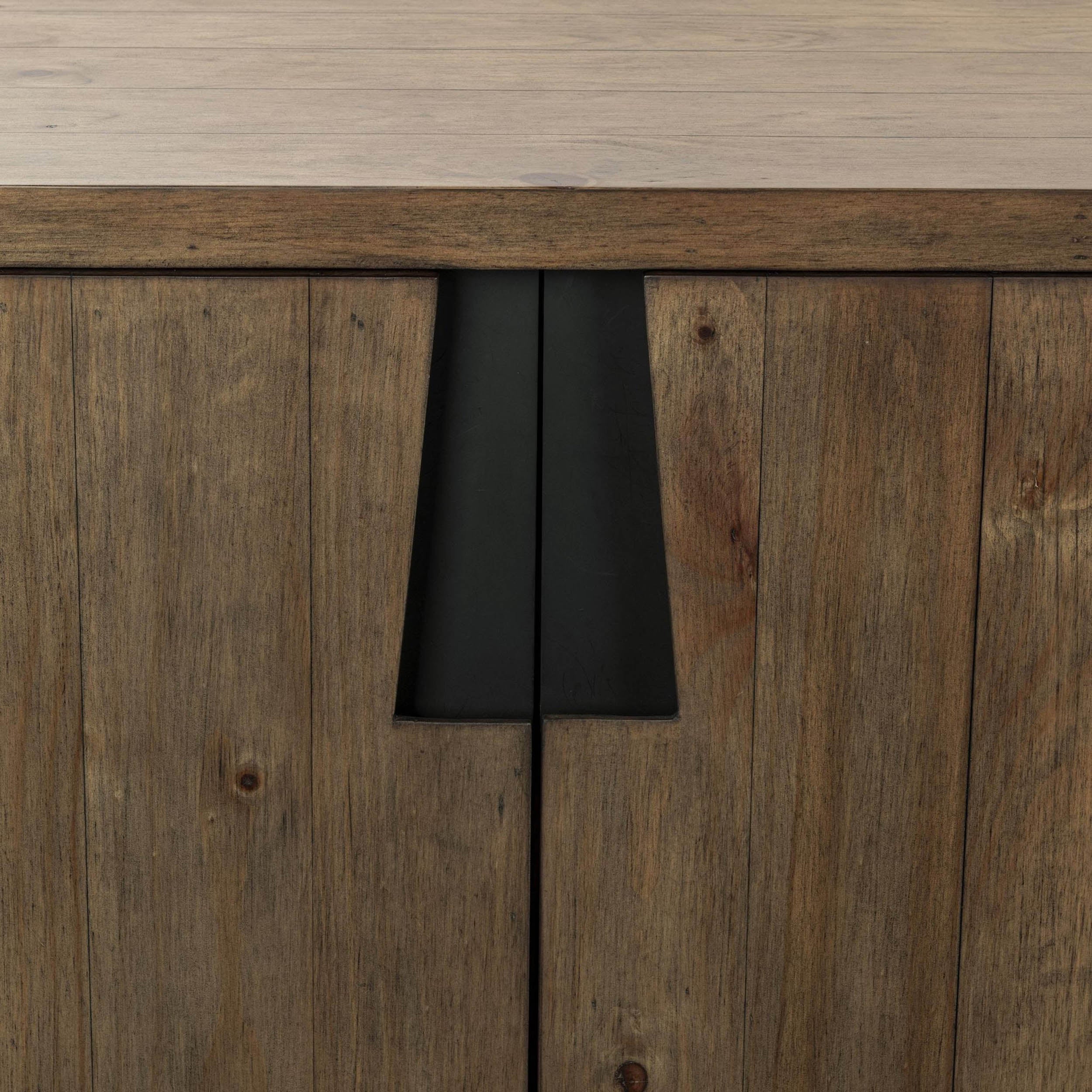 Lyra Solid Wood Buffet, Smoke Brown