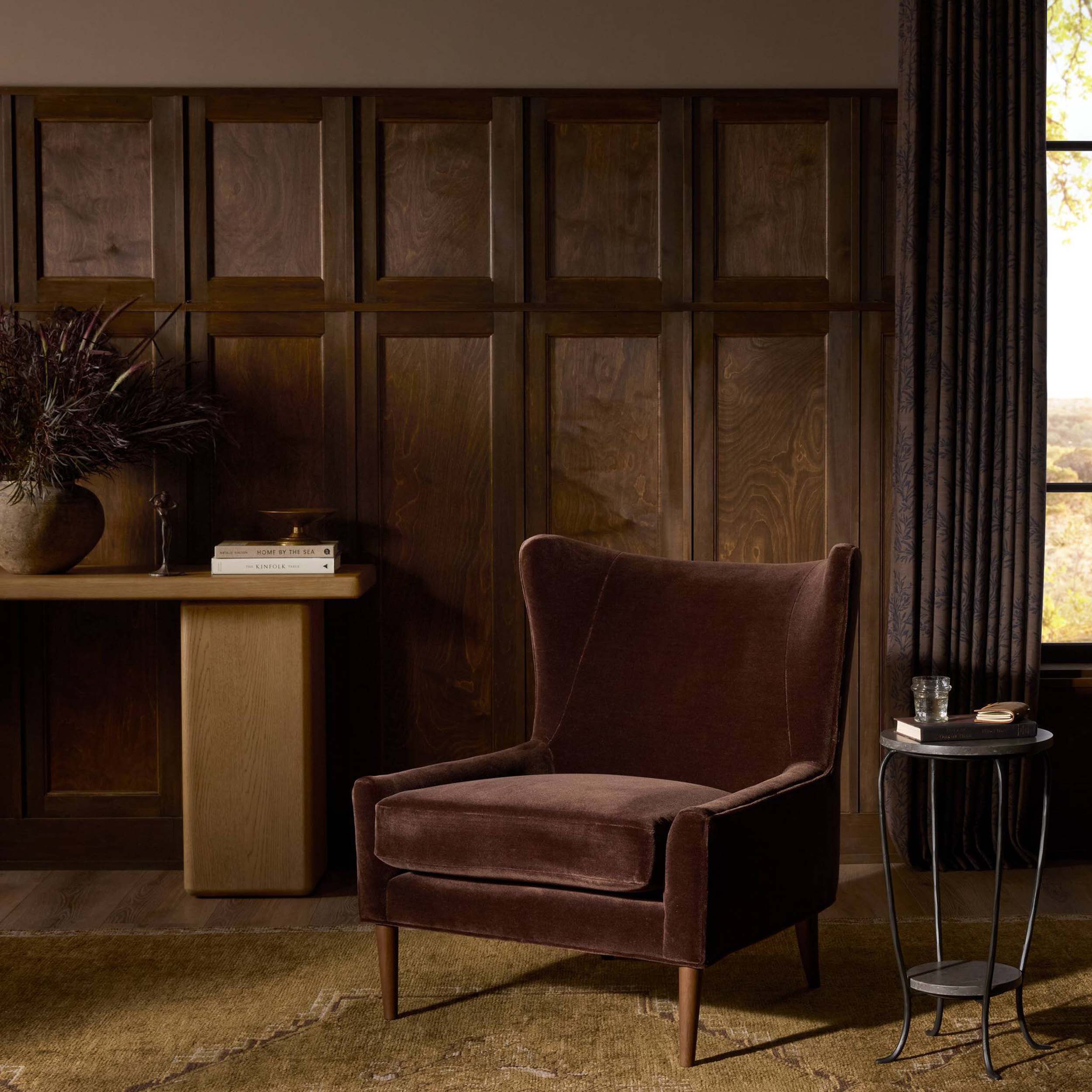 Marlow Wing Chair, Monte Chocolate