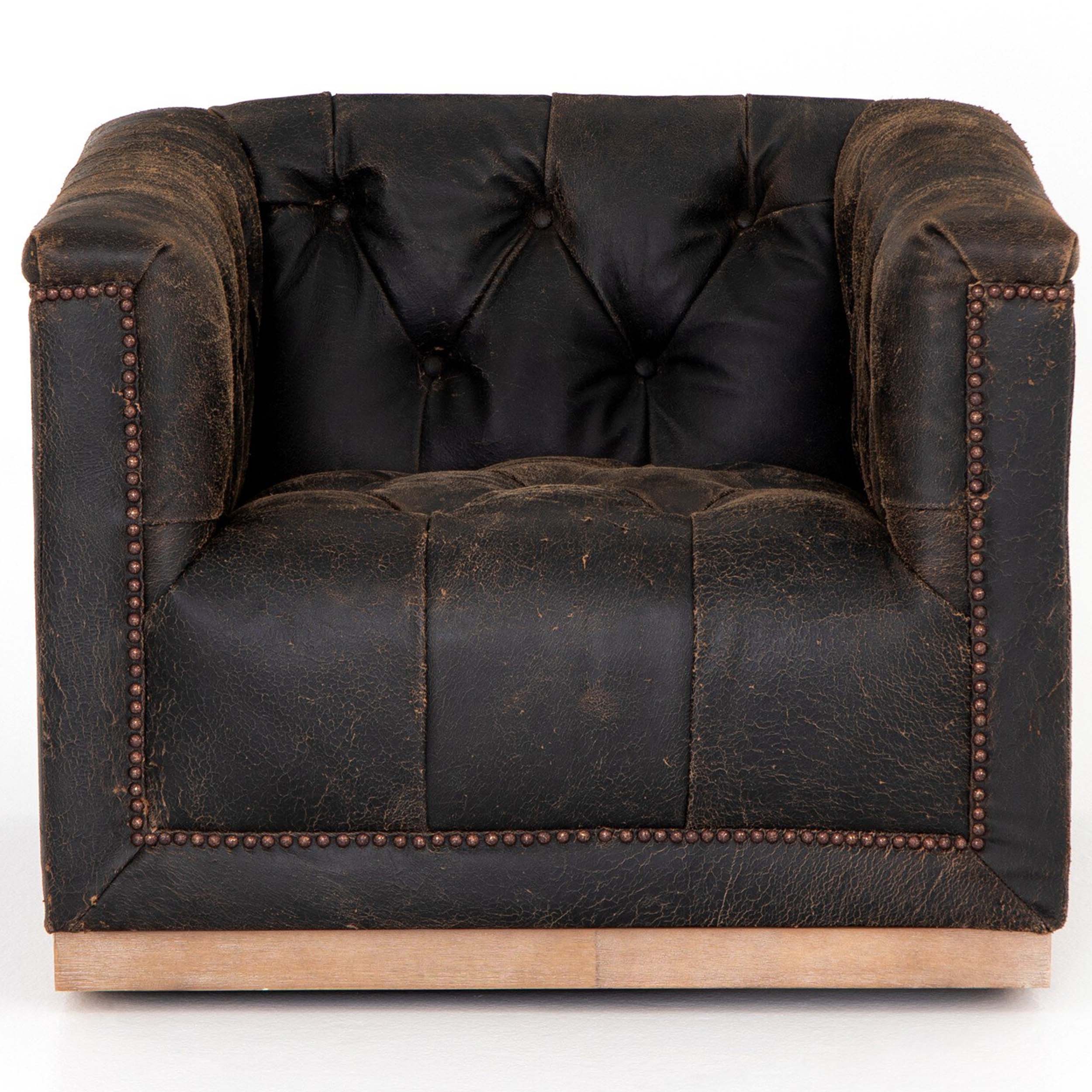 Maxx Swivel Chair, Destroyed Black