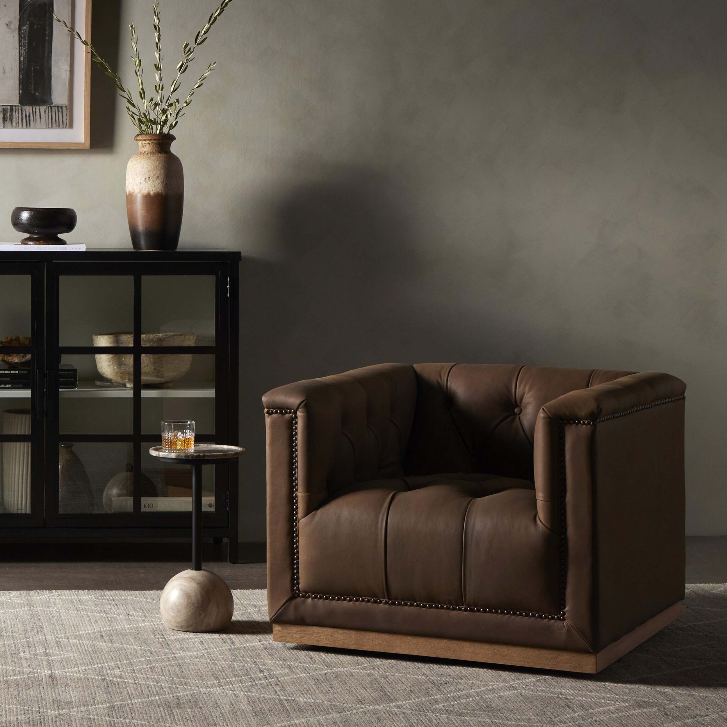 Maxx Swivel Chair, Umber Grey