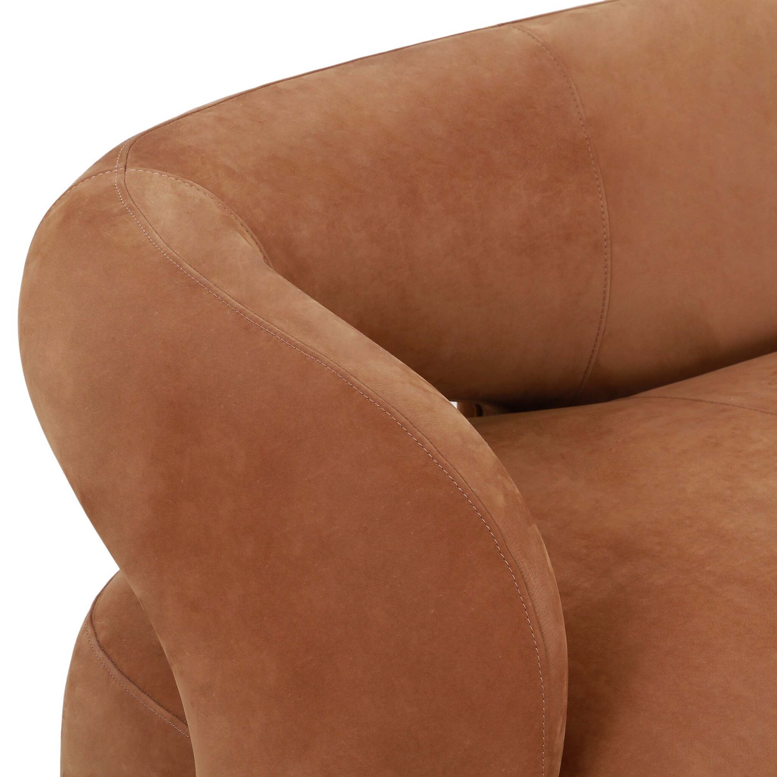 Mazie Sofa, Nubuck Cognac