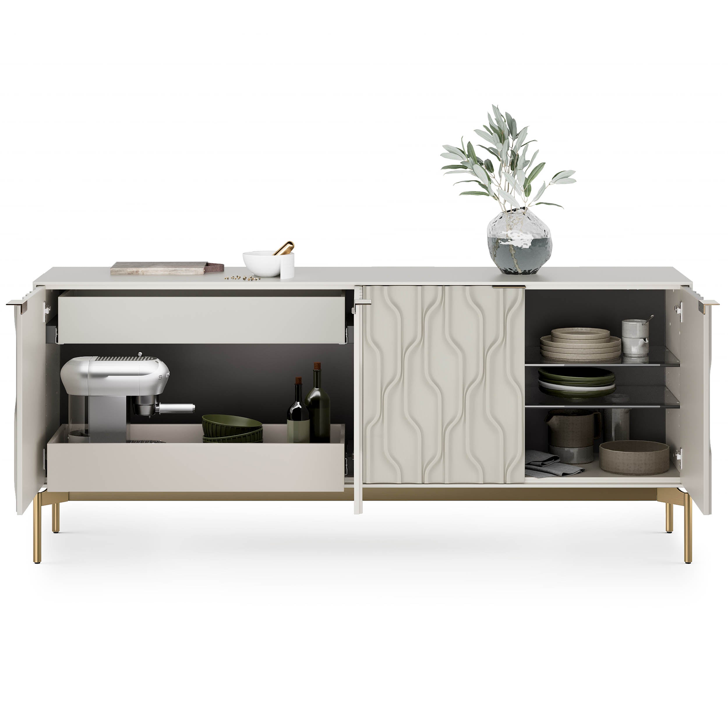 Mesa 7639, Stone/Brushed Brass