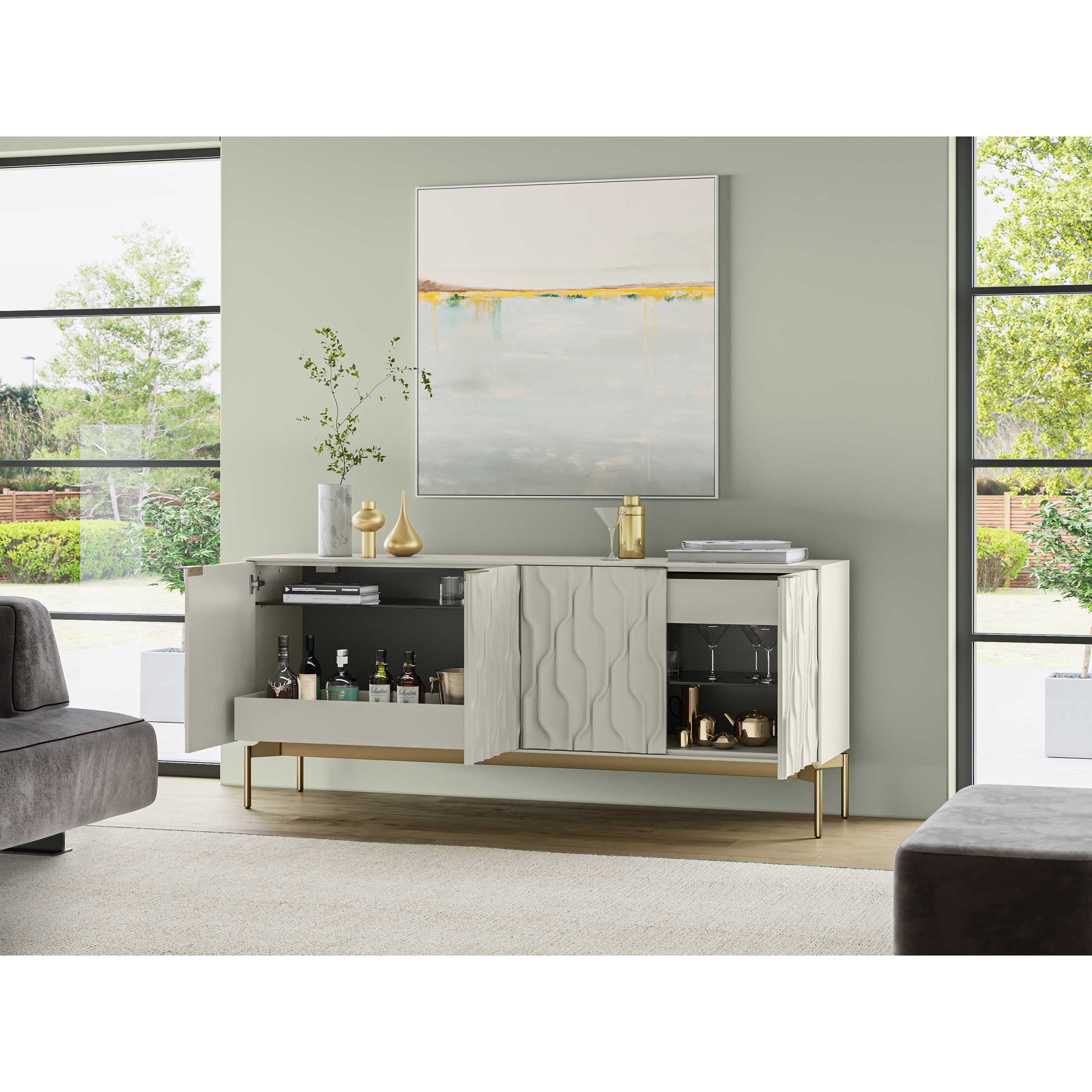Mesa 7639, Stone/Brushed Brass