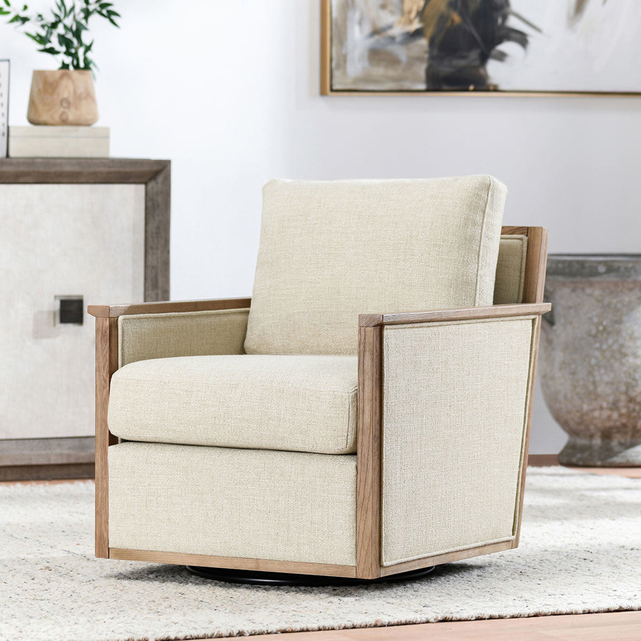 Norman Swivel Chair, Natural