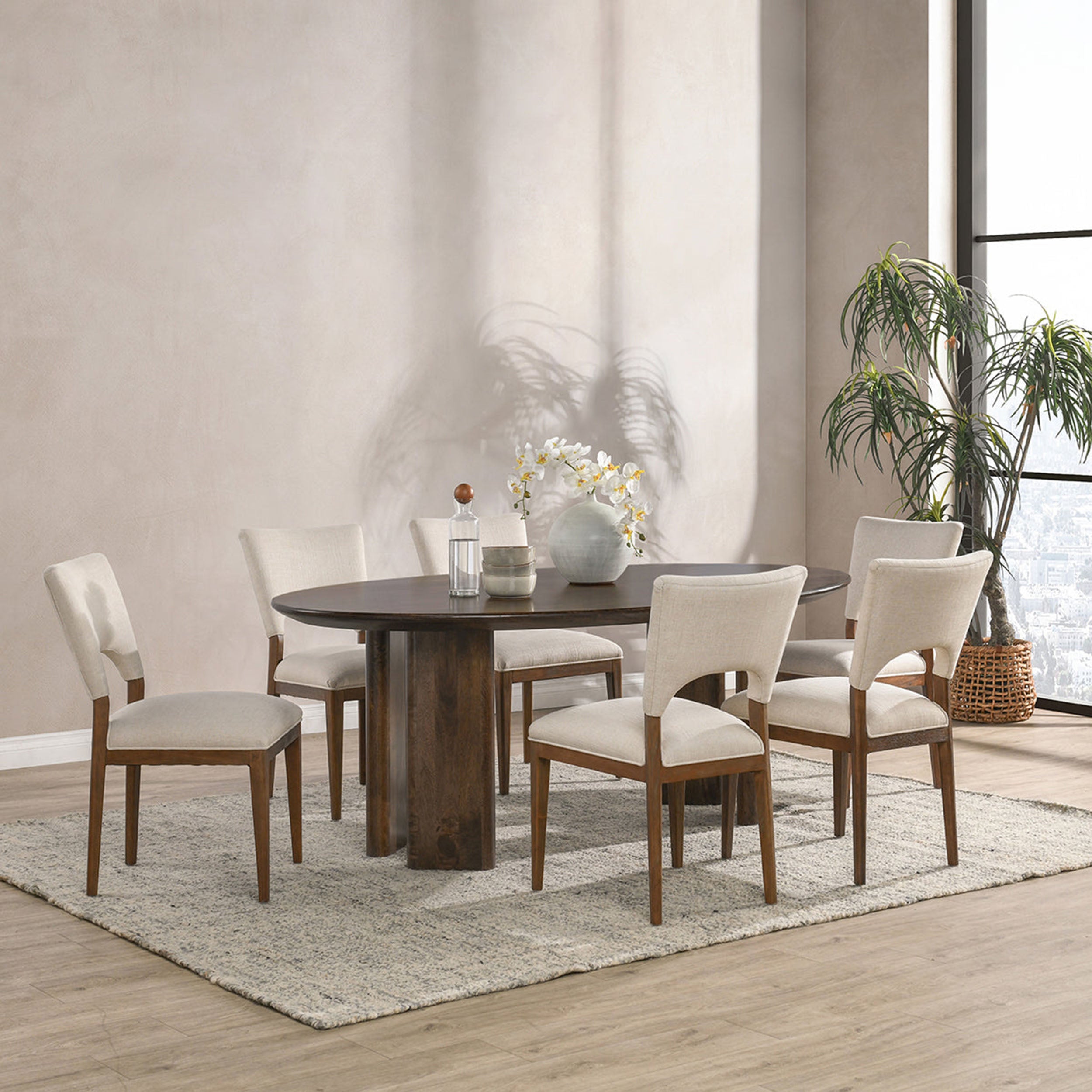 Norwood Oval Dining Table, Bark Brown