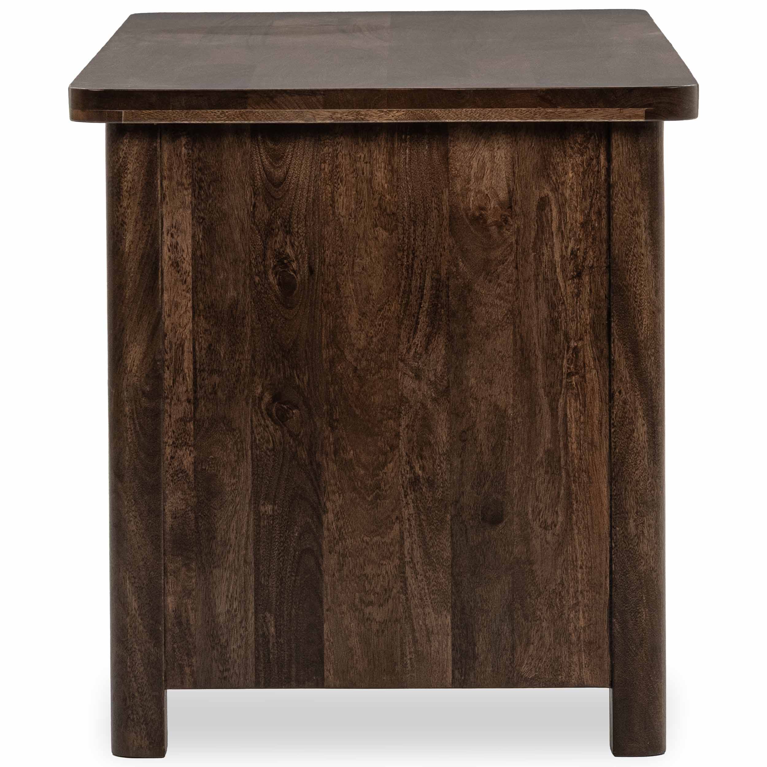 Norwood Solid Wood Desk, Bark Brown
