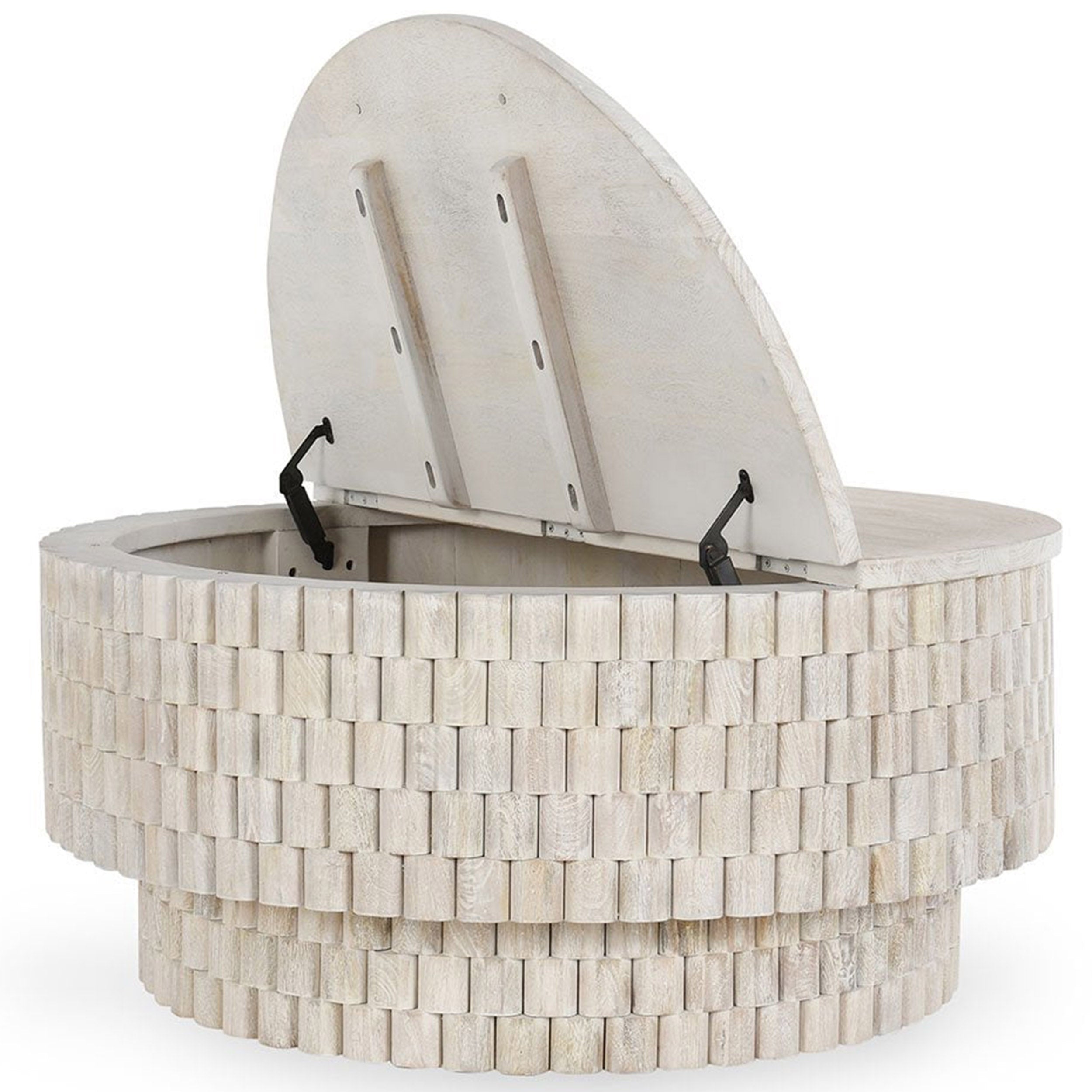 Norwood Solid Wood Round Table, Coastal White