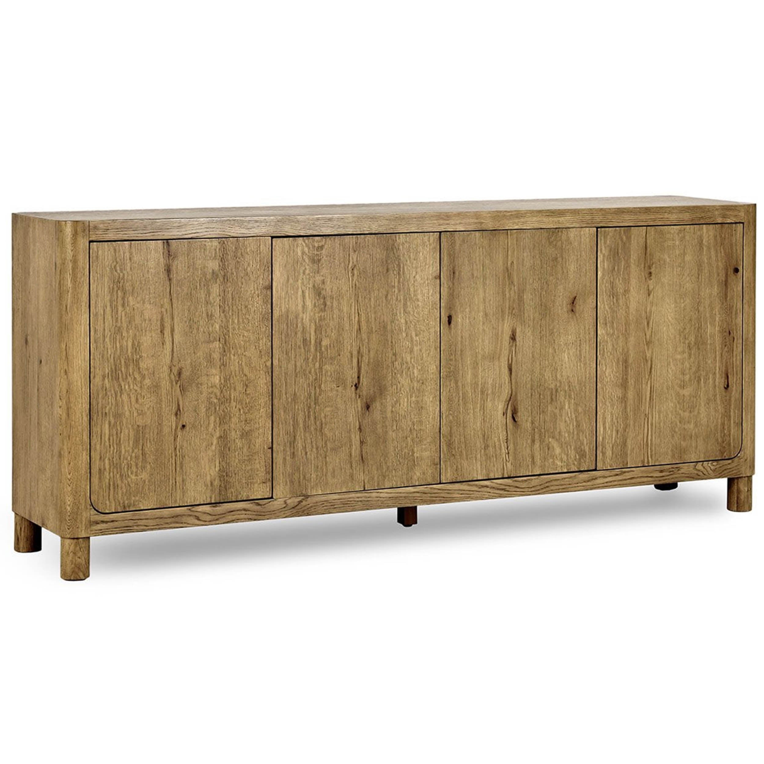 Orlando Solid Wood 4Dr Buffet, Light Brown