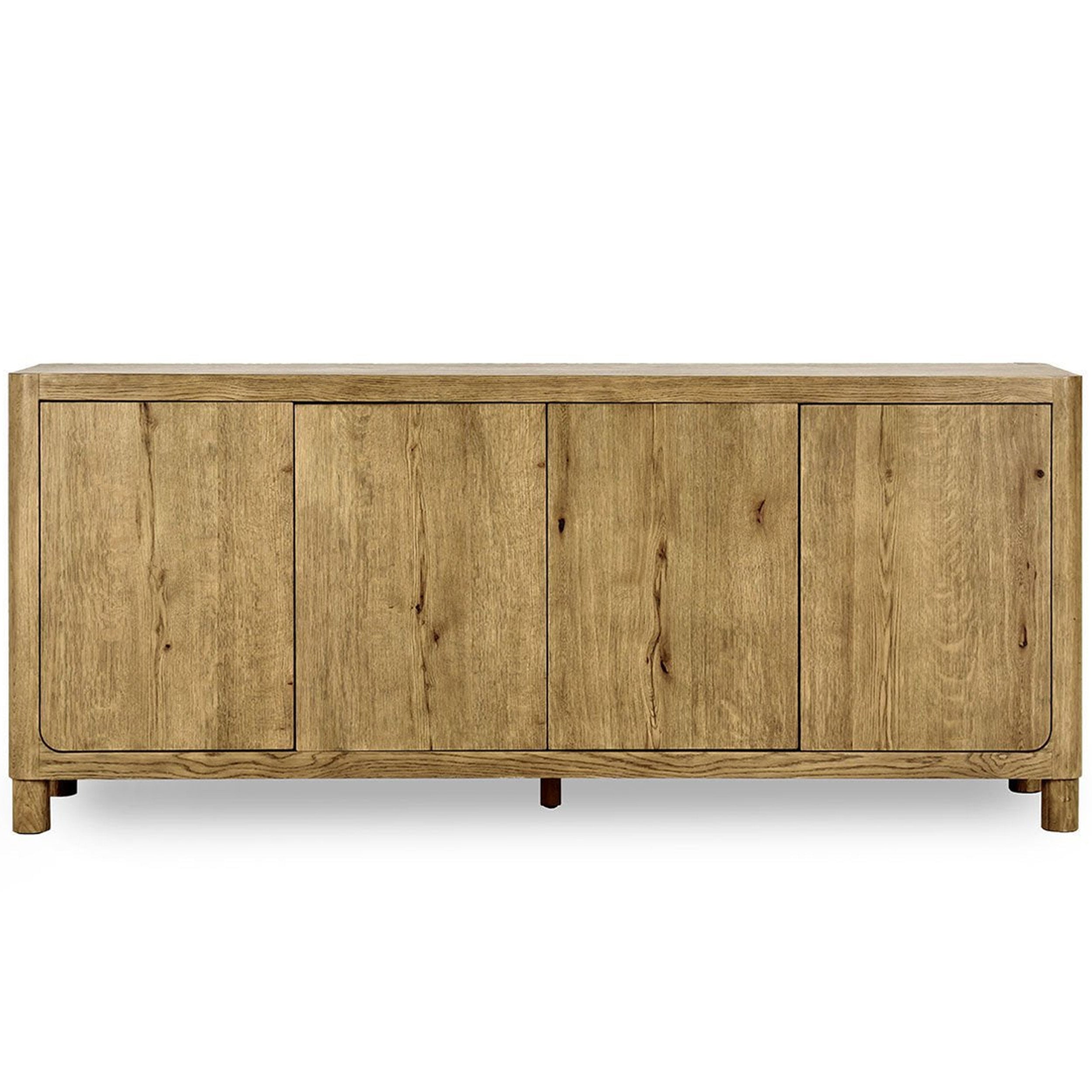 Orlando Solid Wood 4Dr Buffet, Light Brown