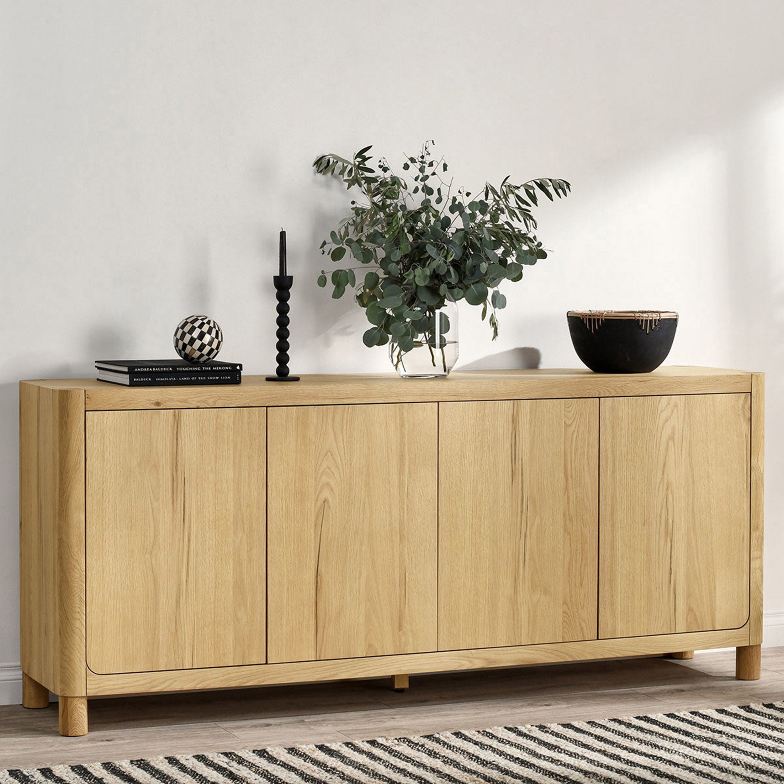 Orlando Solid Wood 4Dr Buffet, True Natural