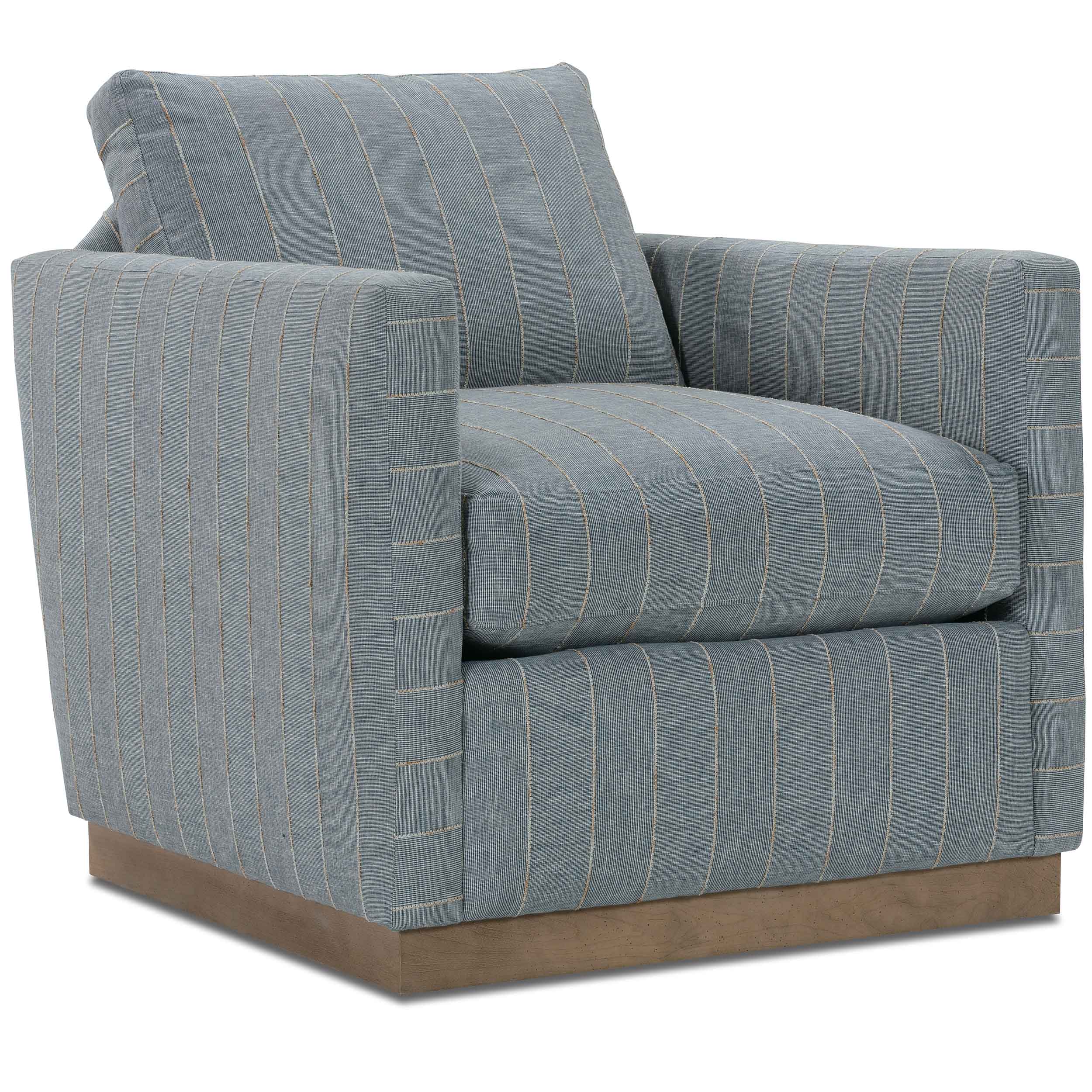 Quick Ship Allie Swivel - Indigo Kid-proof Stripe, Blue