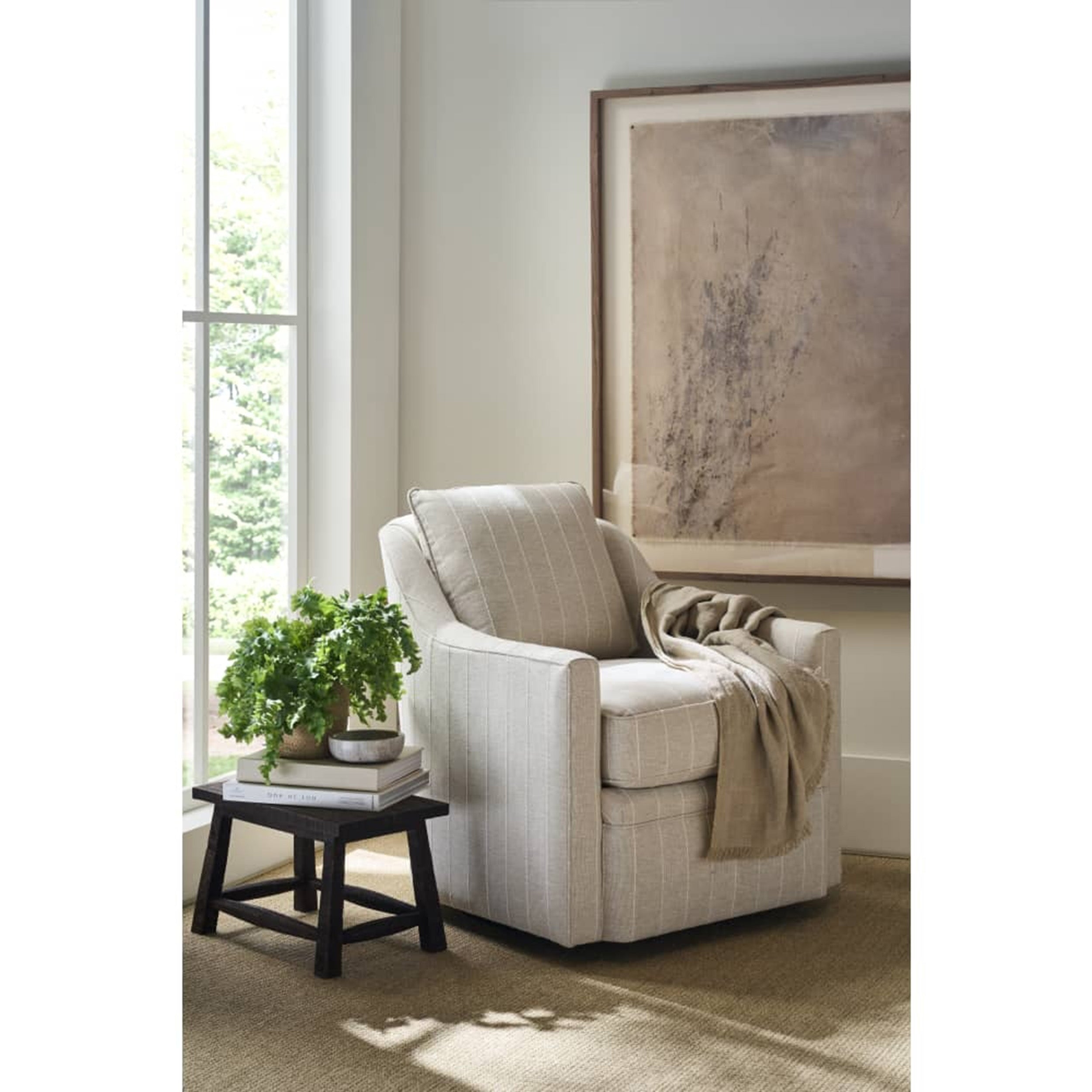 Quick Ship Hollins Swivel Chair, Grey
