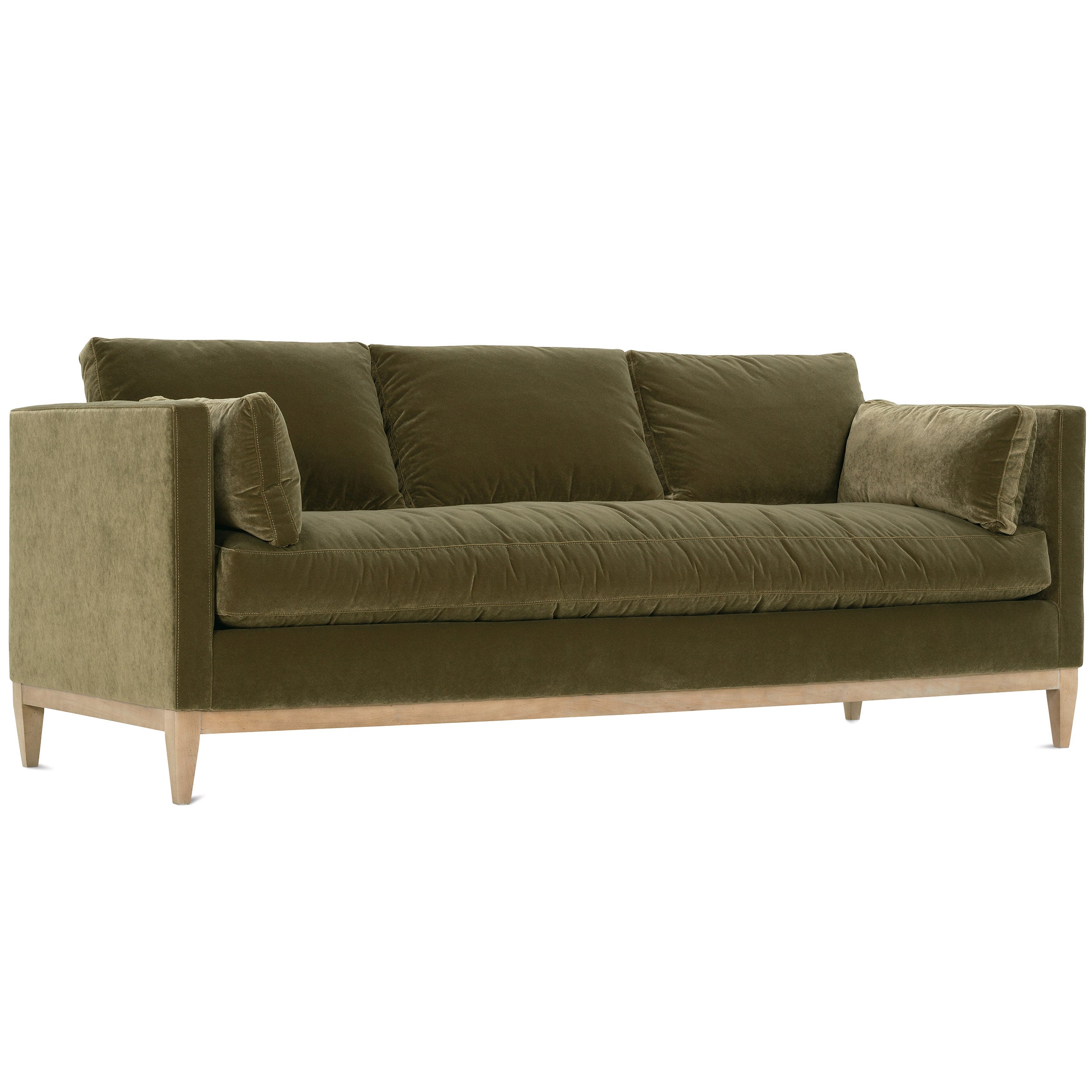 Quick Ship Leo Velvet Sofa, Green