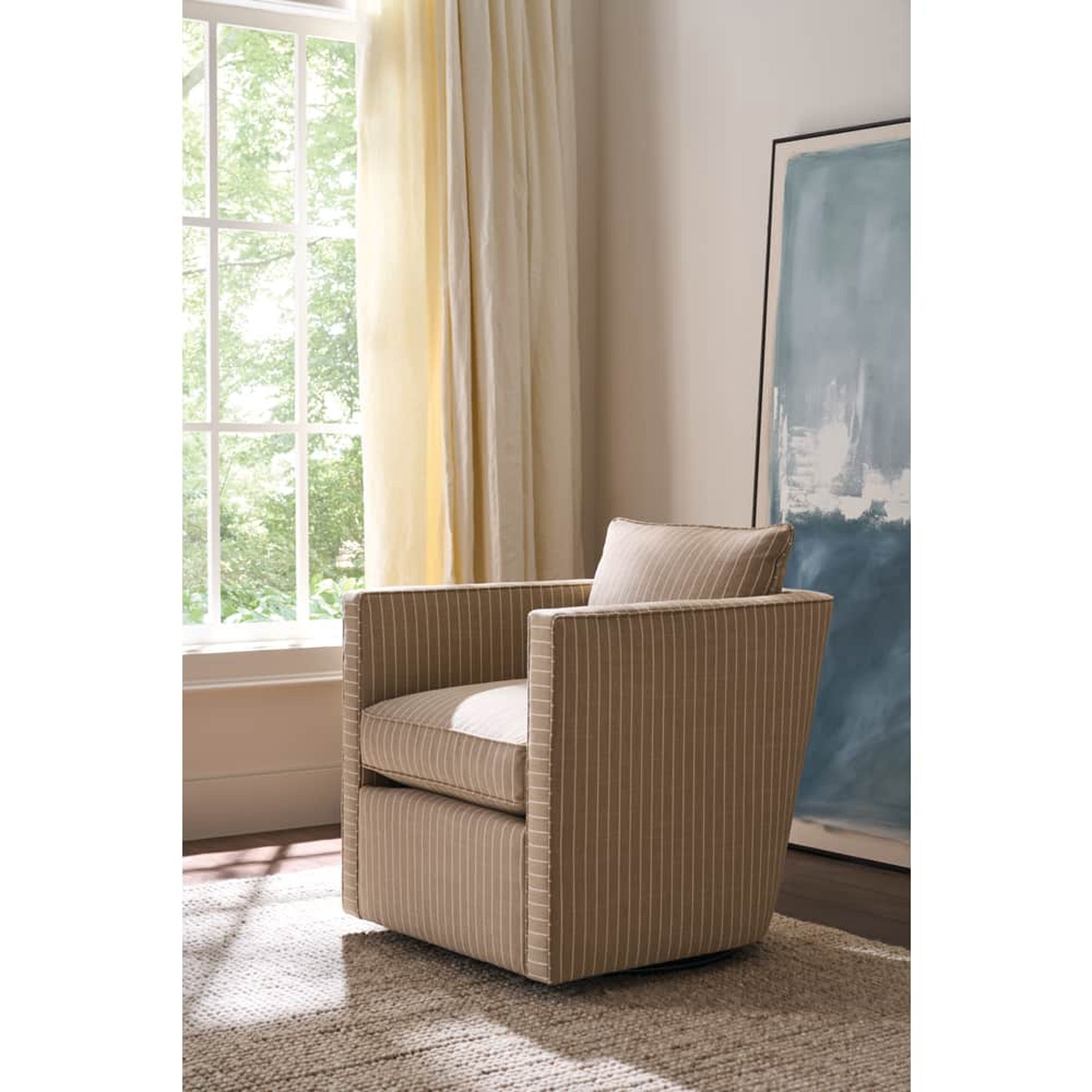 Quick Ship Rothko Swivel Chair, Beige