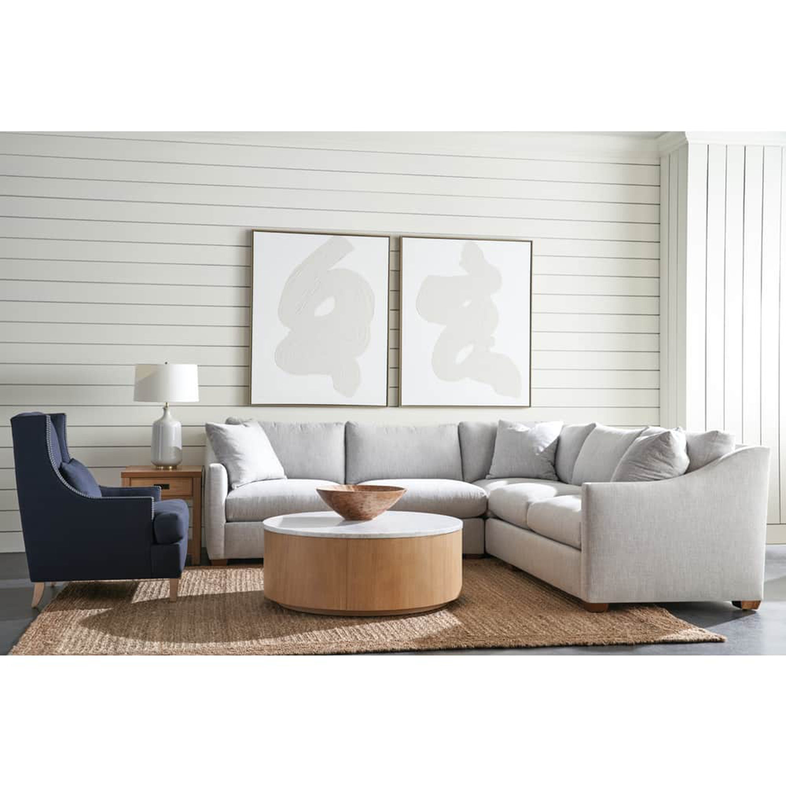 Delray Round Cocktail Table, Carrara