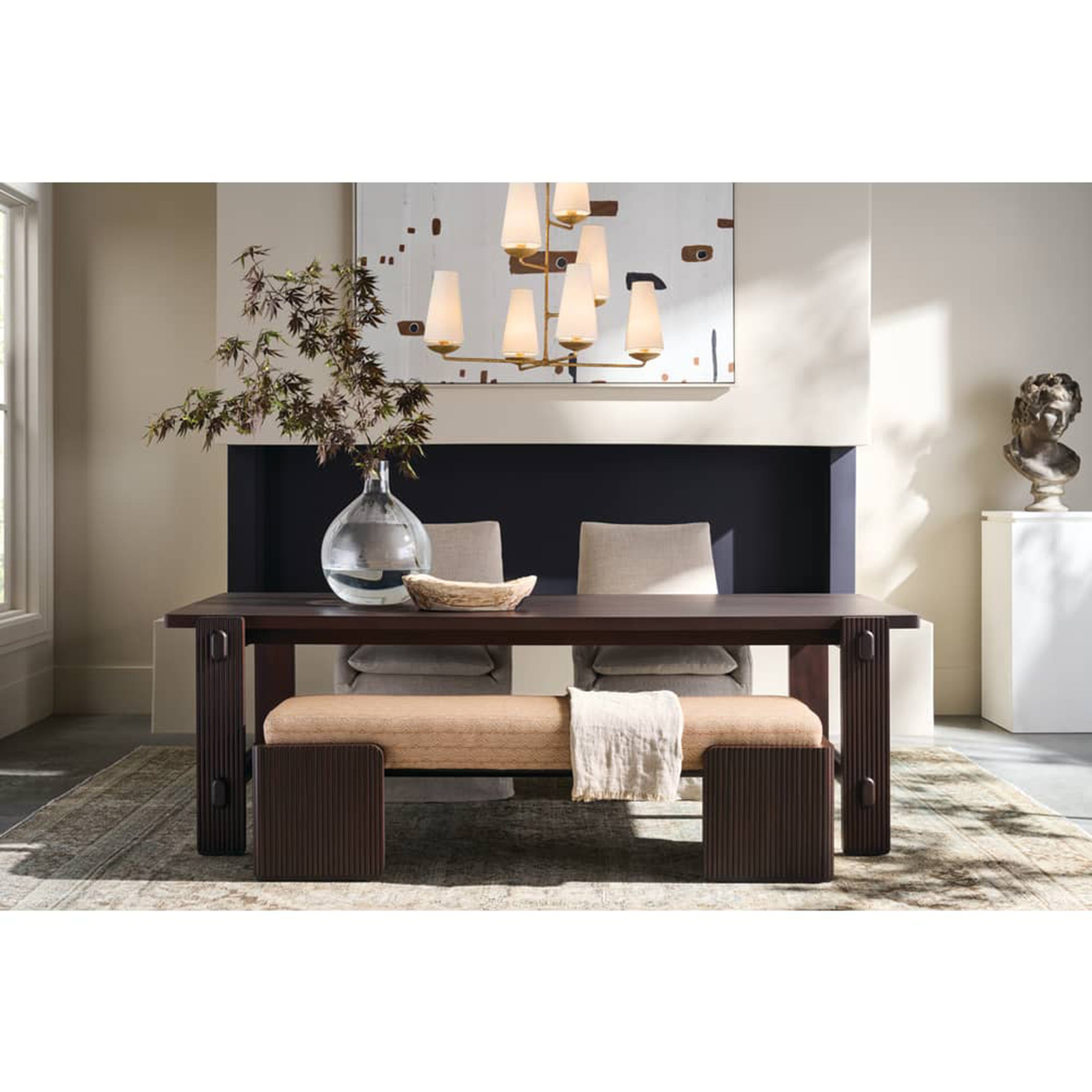 Kindred Rectangle Dining Table - Mahogany Top, Godiva