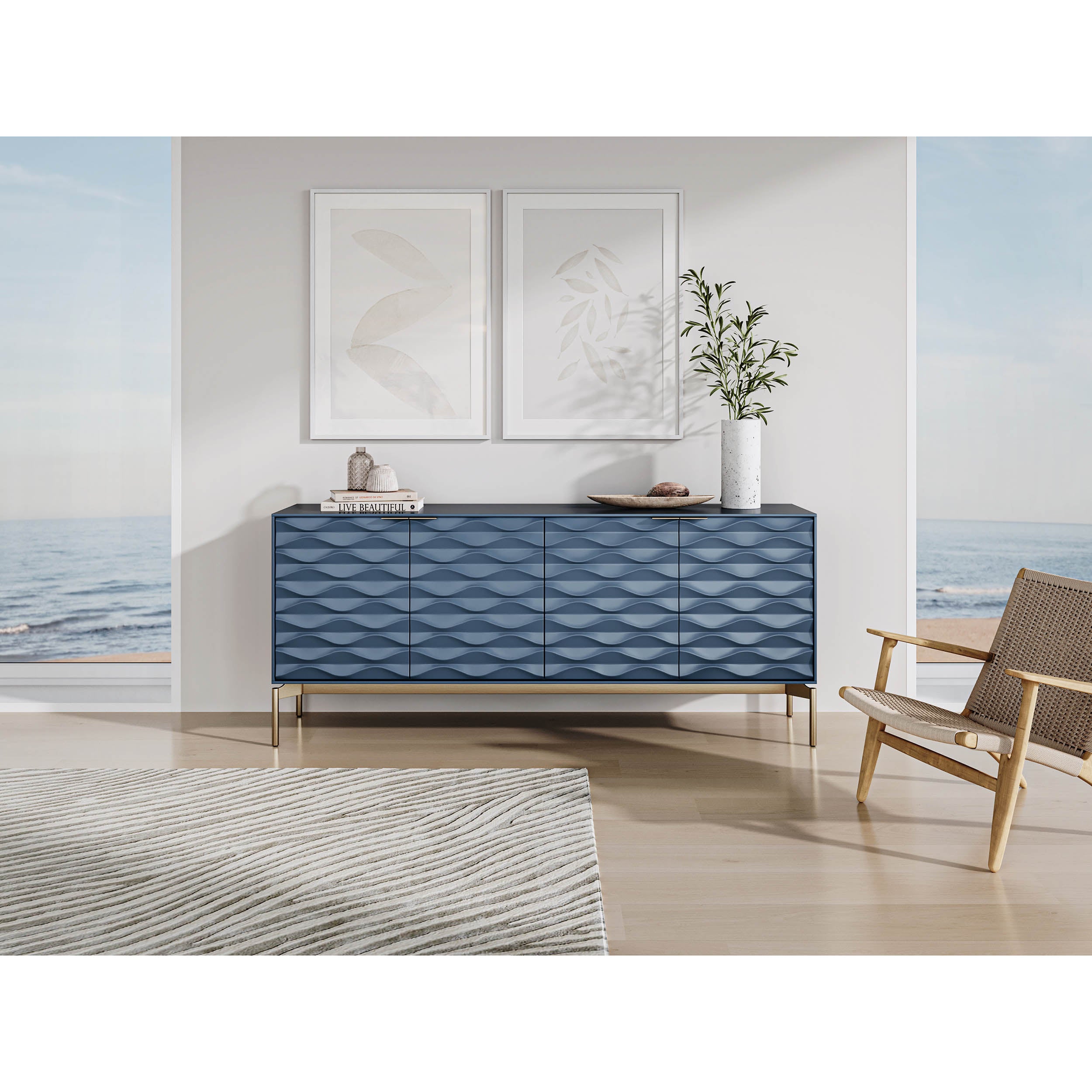 Ripple 7629, Ocean/Brushed Brass