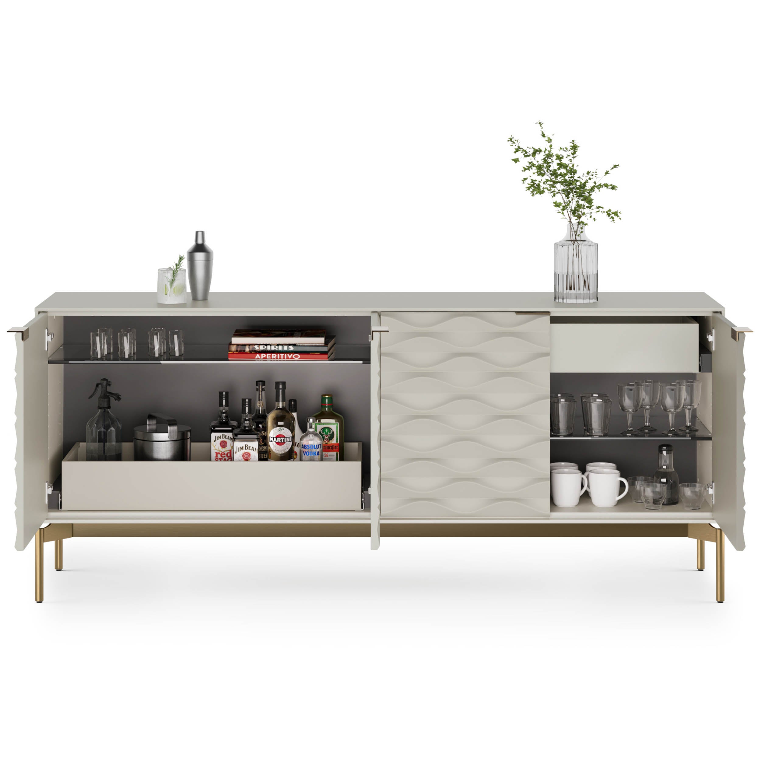 Ripple 7629, Stone/Brushed Brass