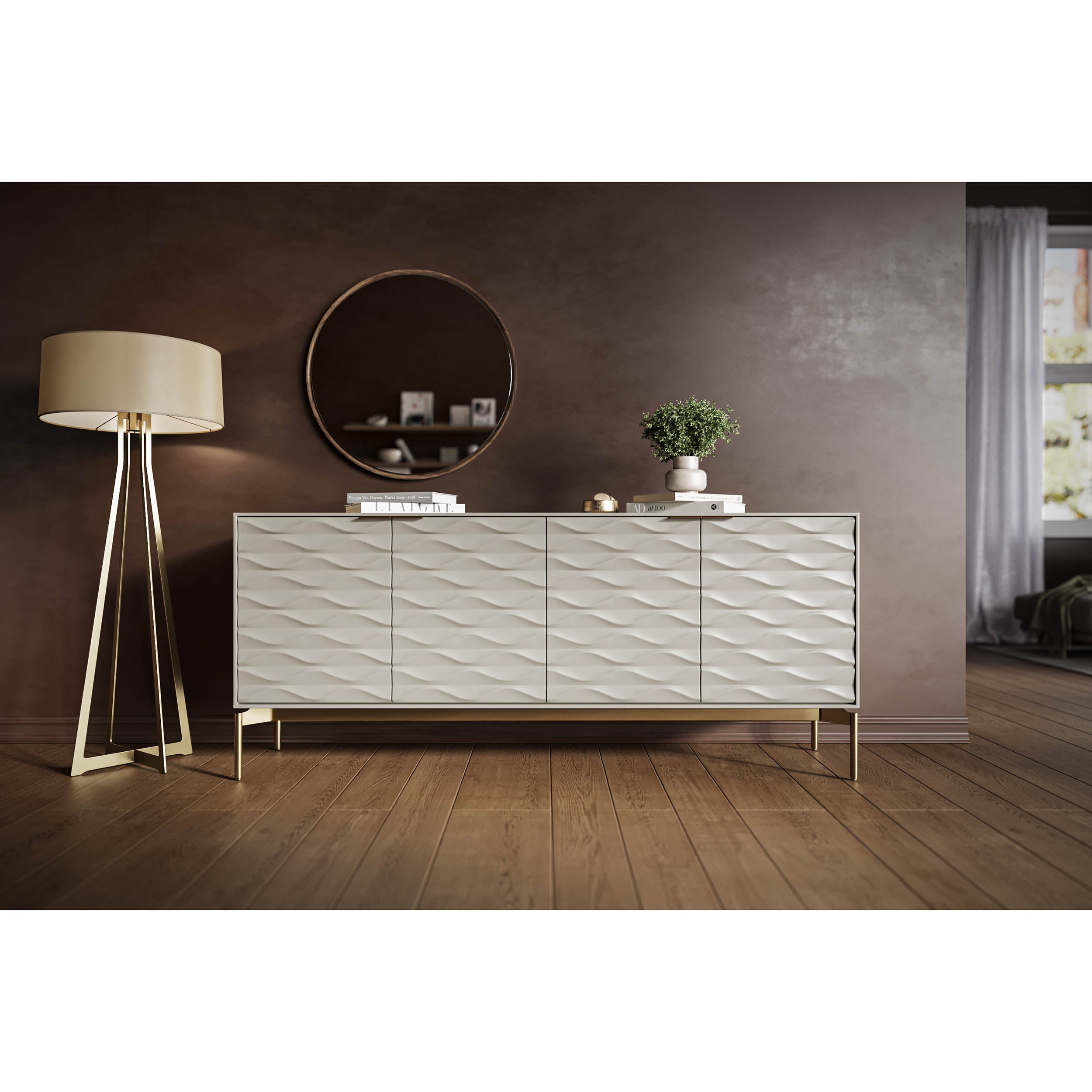 Ripple 7629, Stone/Brushed Brass