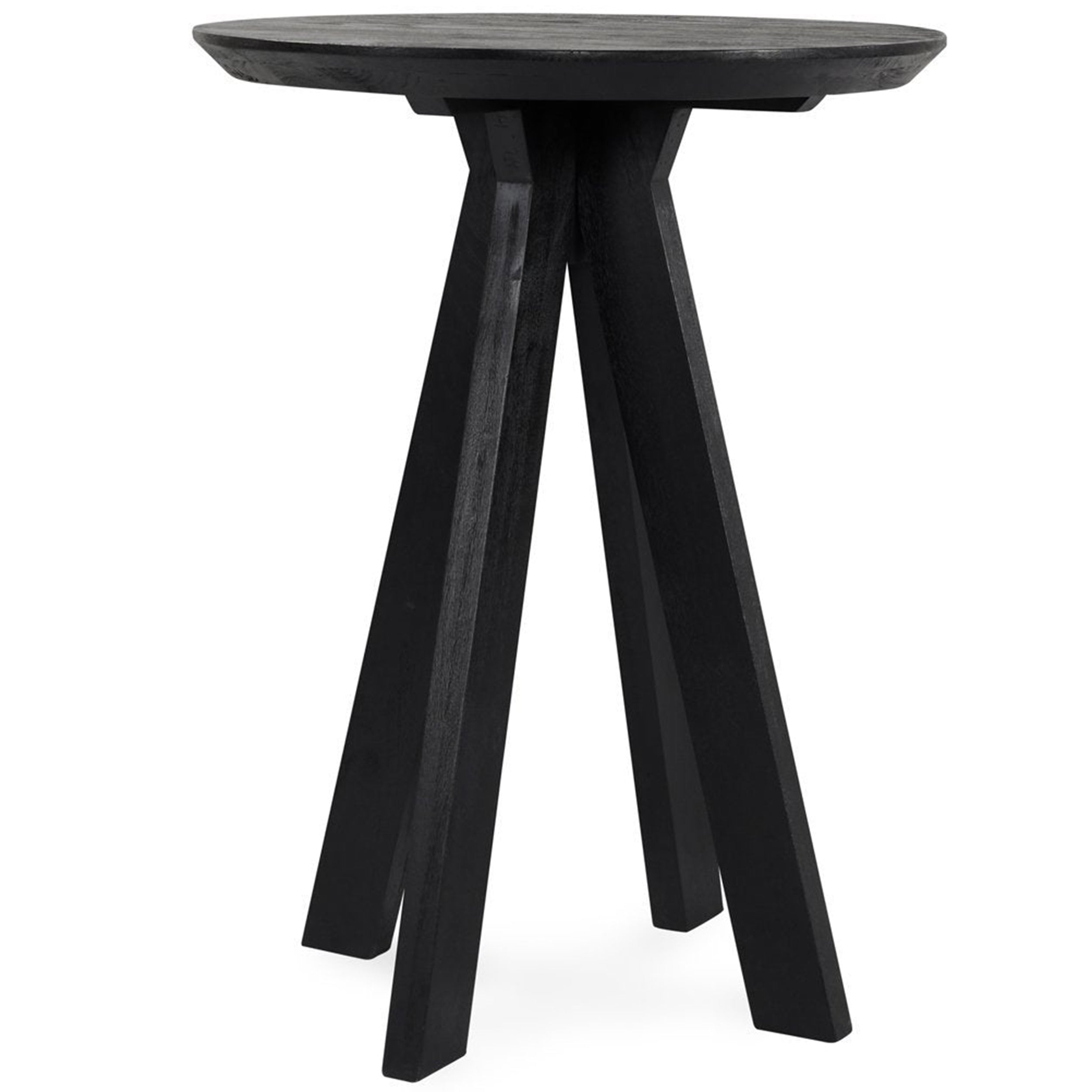 Rodrigo Solid Wood Round Bar Table, Black