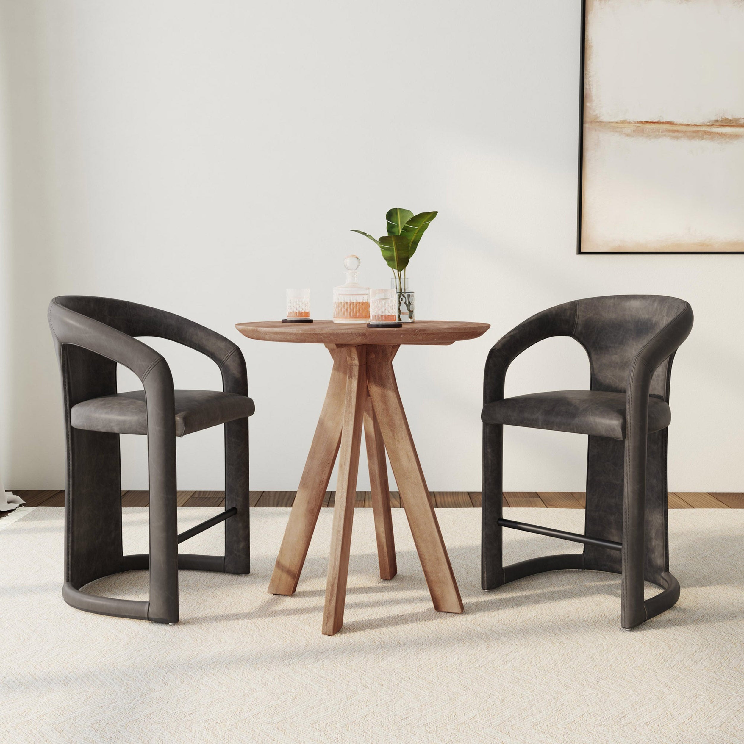 Rodrigo Round Bar Table, Hickory Brown